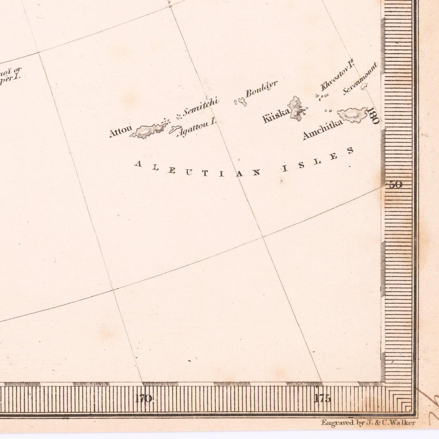 detail of the map from the bottom right corner