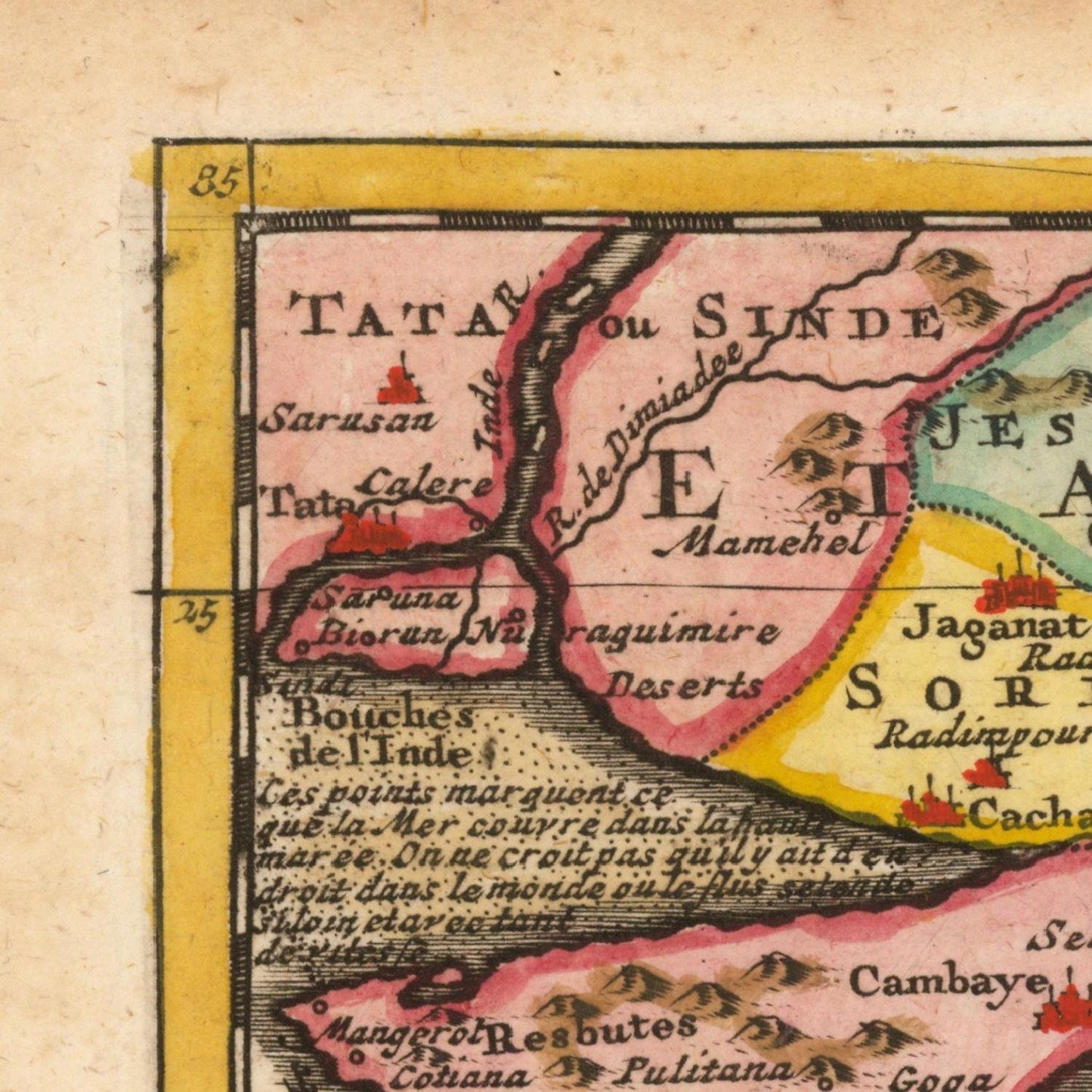 detail of the map from the top left corner