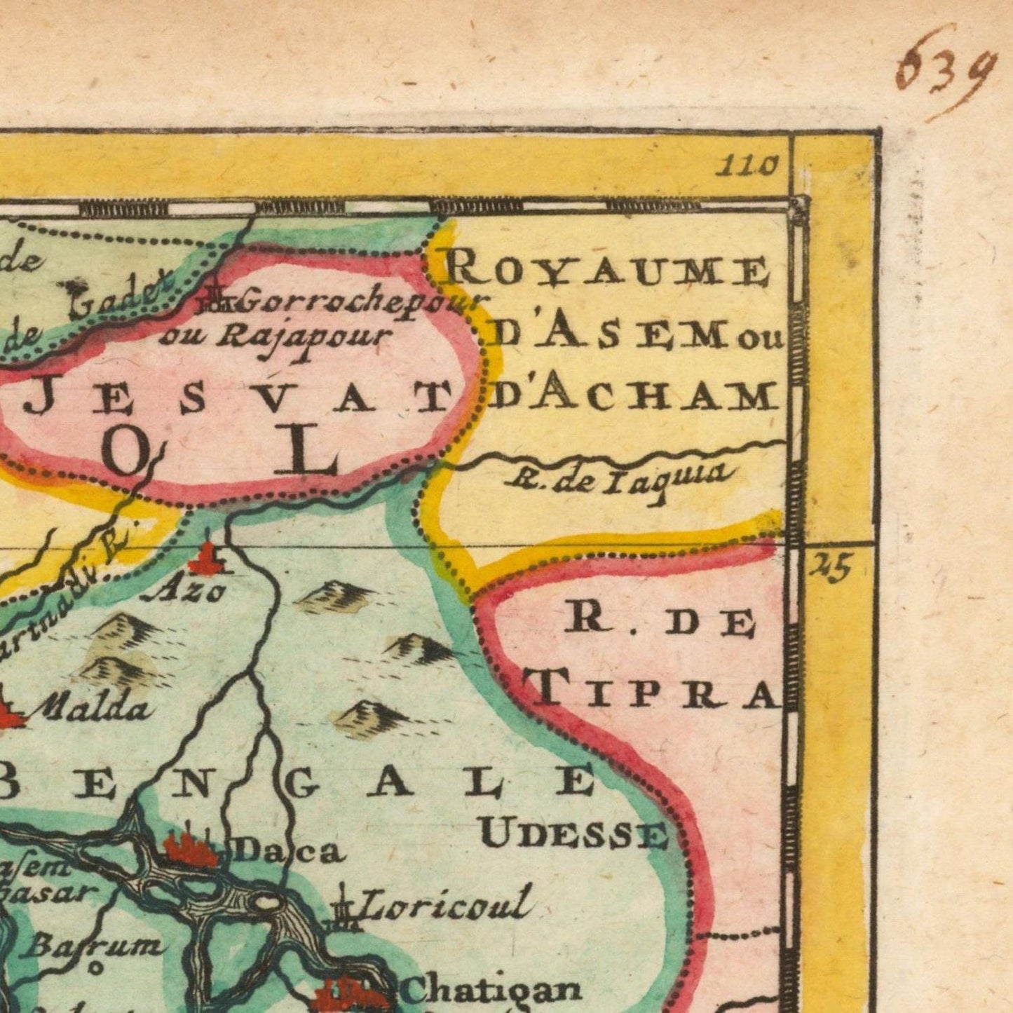 detail of the map from the top right corner