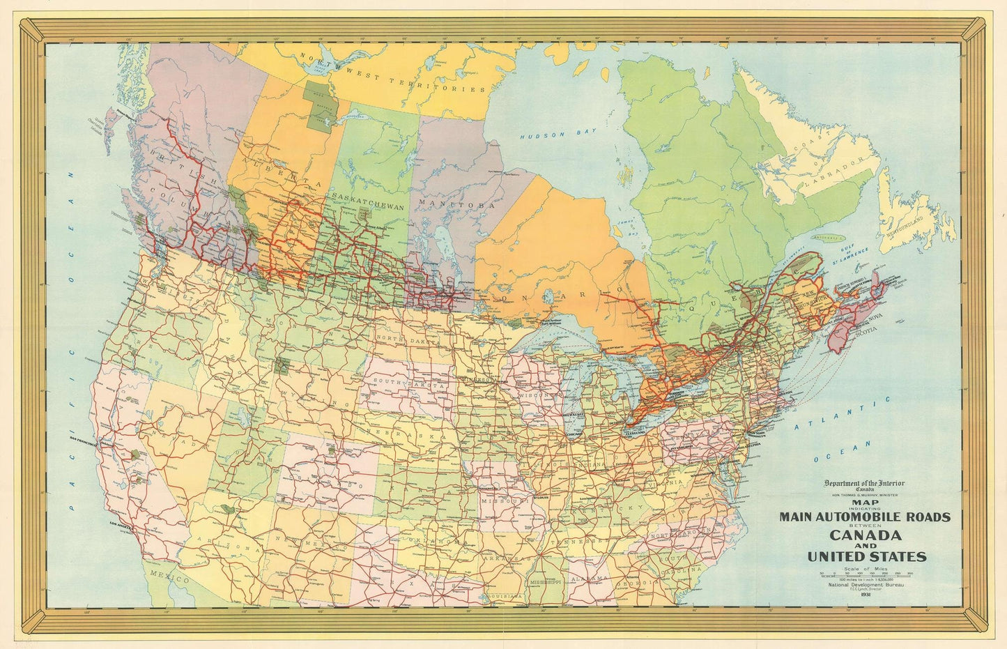 presentation of the map reproduction without a frame