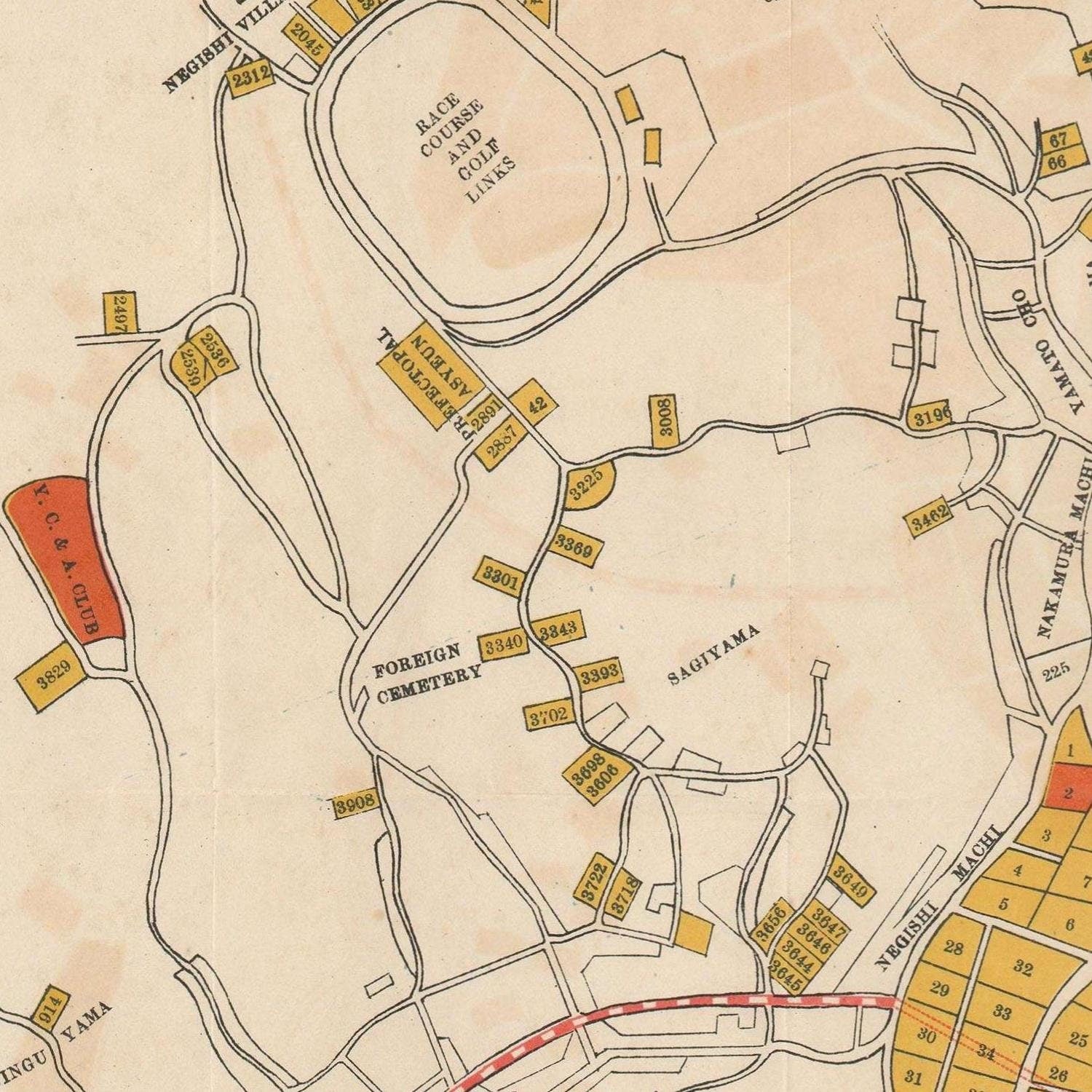 detail of the map from the centre left