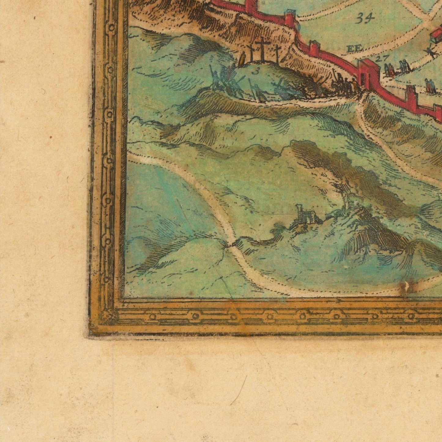 detail of the map from the bottom left corner