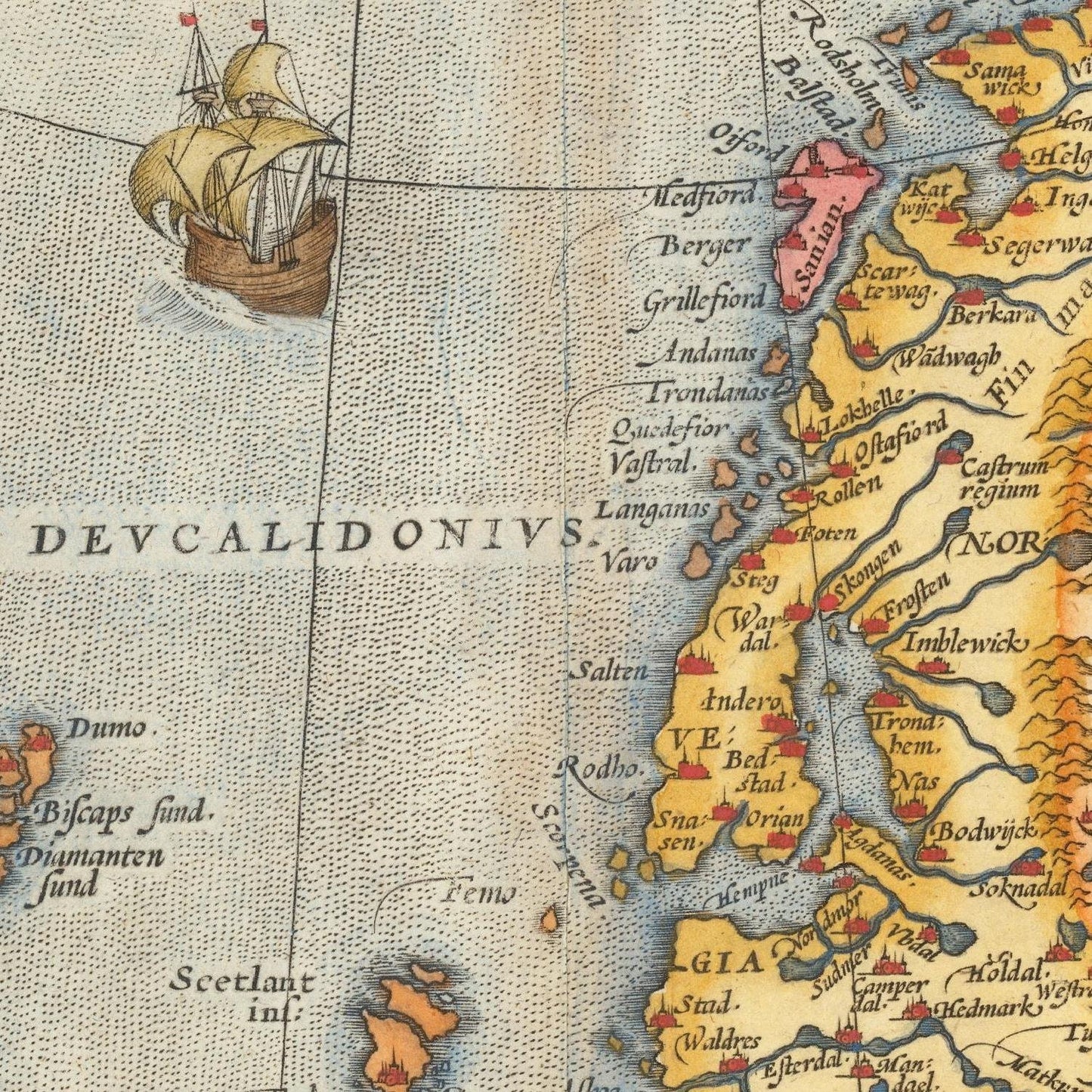 detail of the map from the centre 