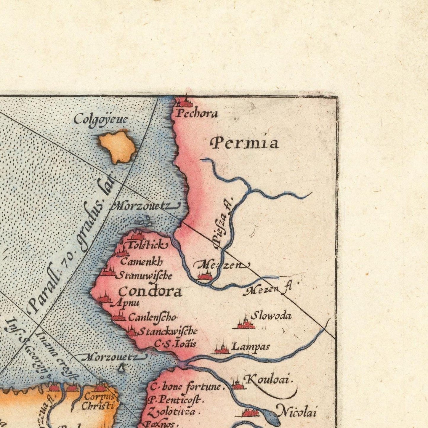 detail of the map from the top right corner