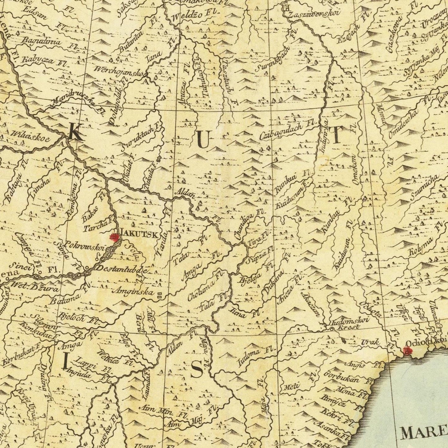 detail of the map from the centre 