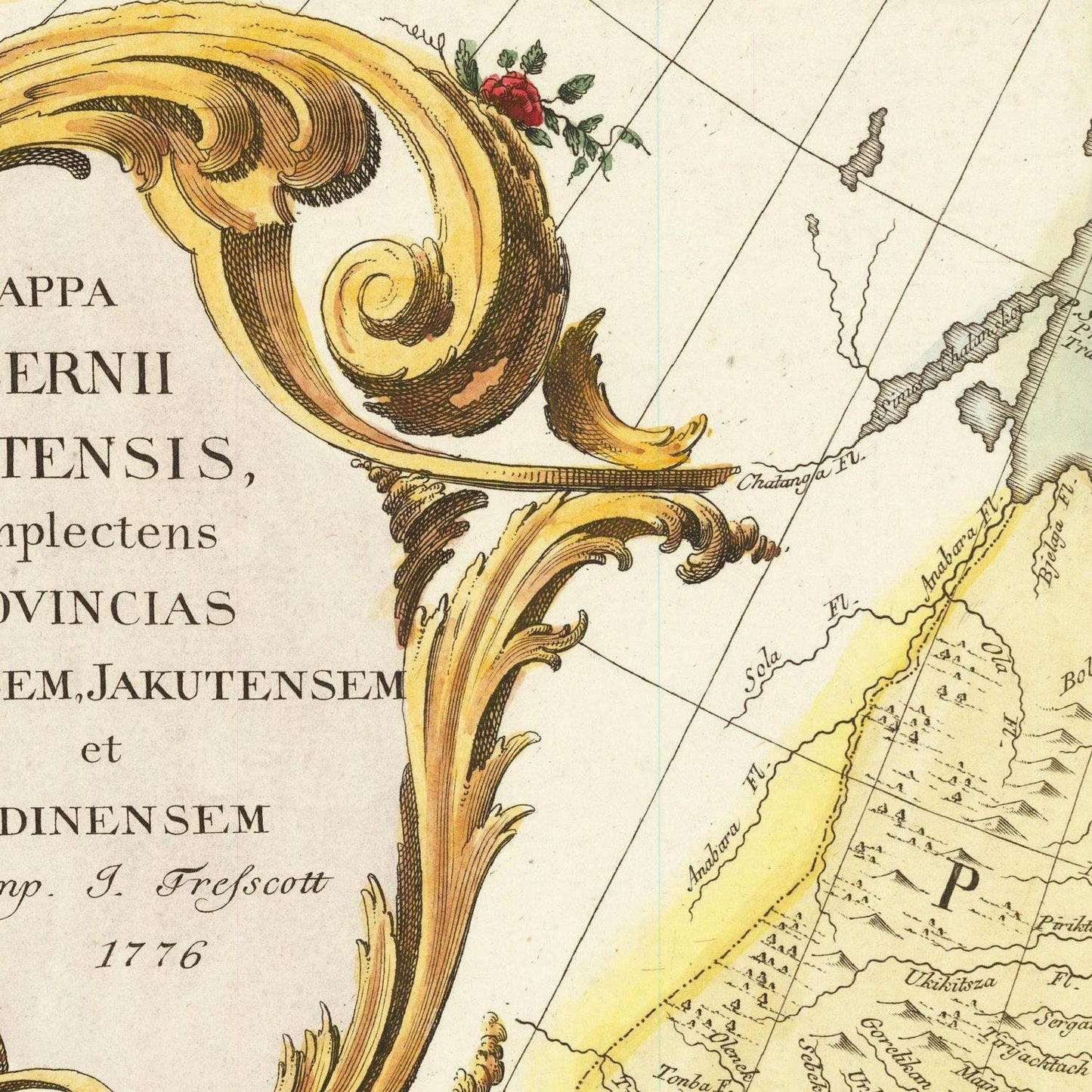 detail of the map from the centre 