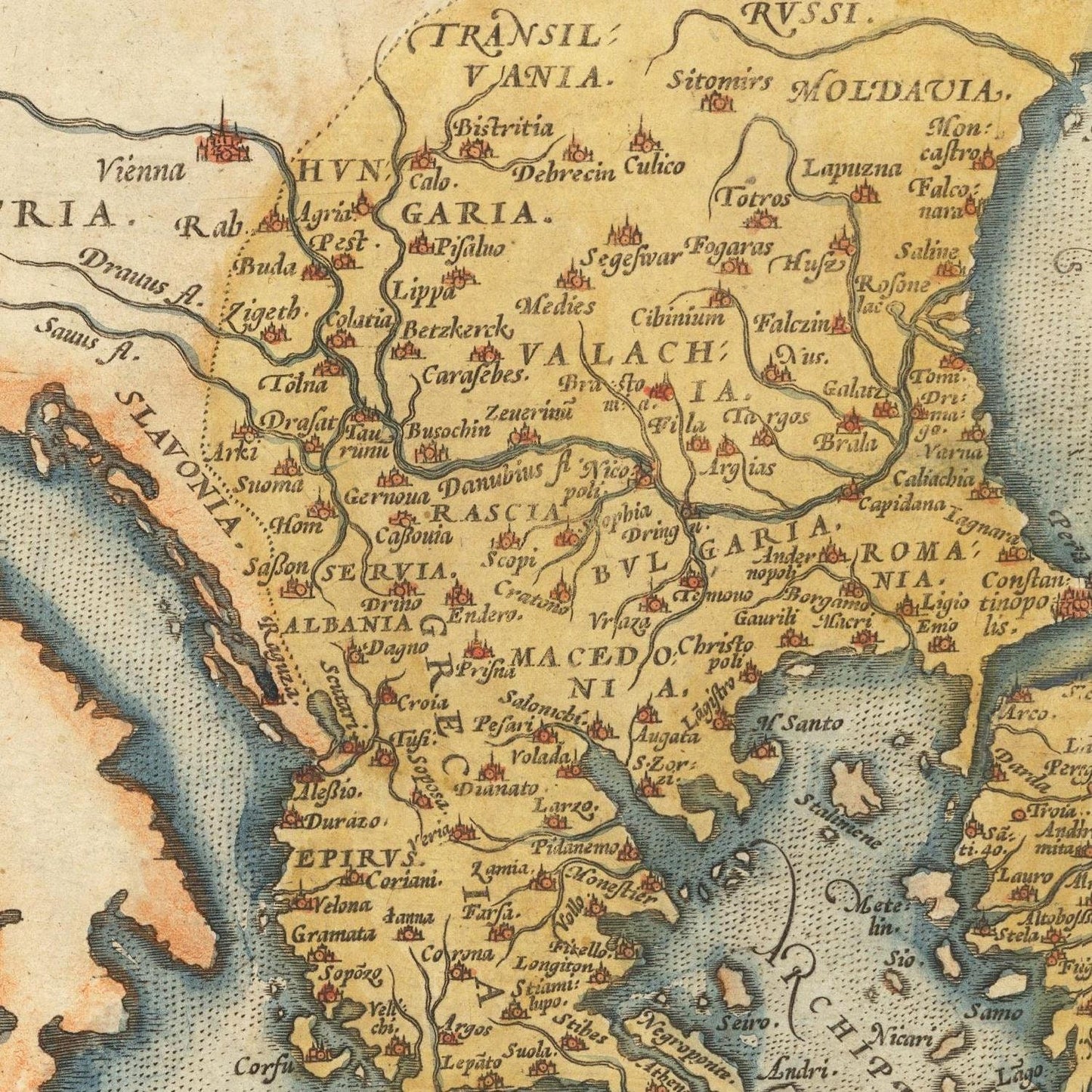 detail of the map from the centre 