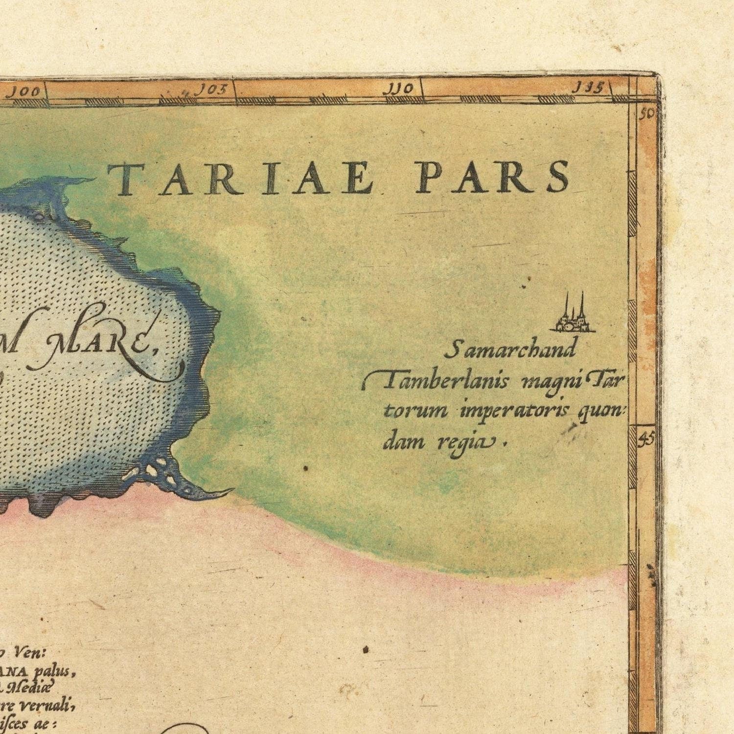 detail of the map from the bottom left corner