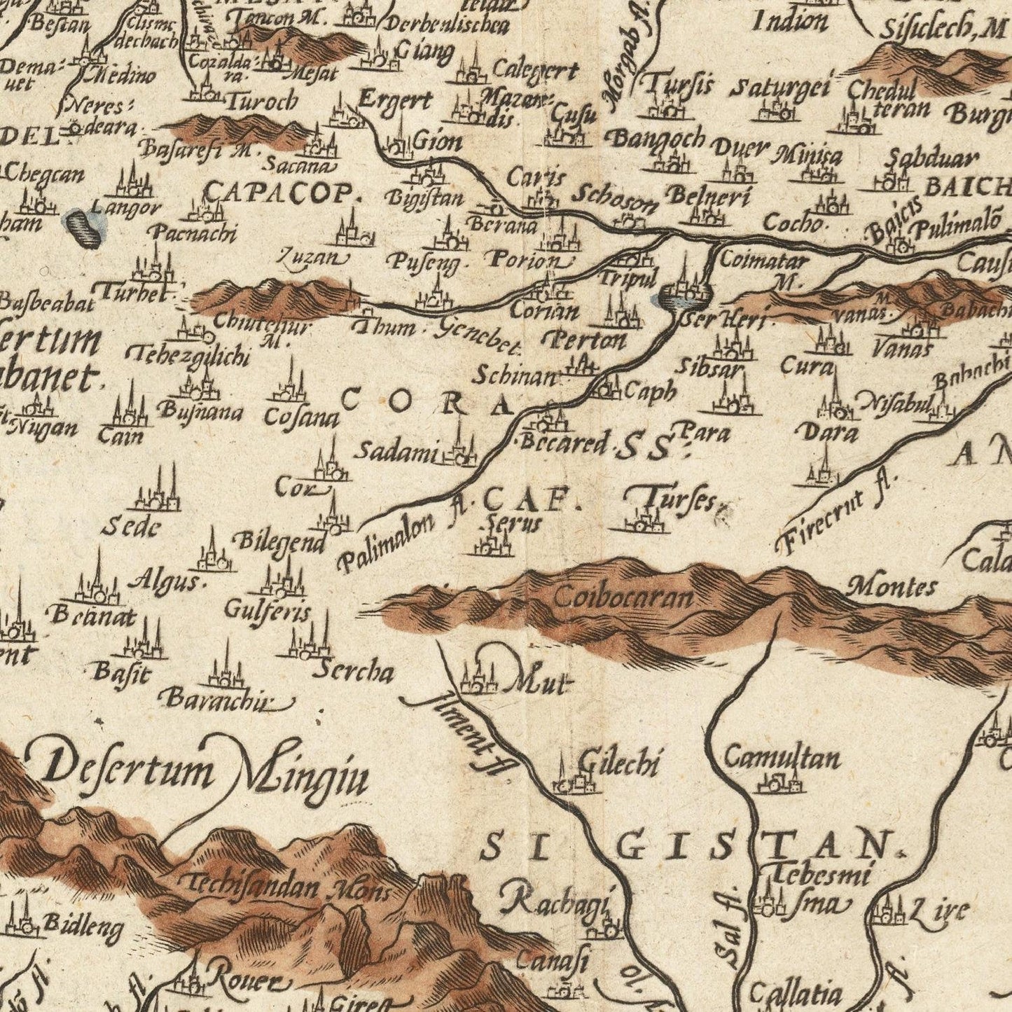 detail of the map from the centre 