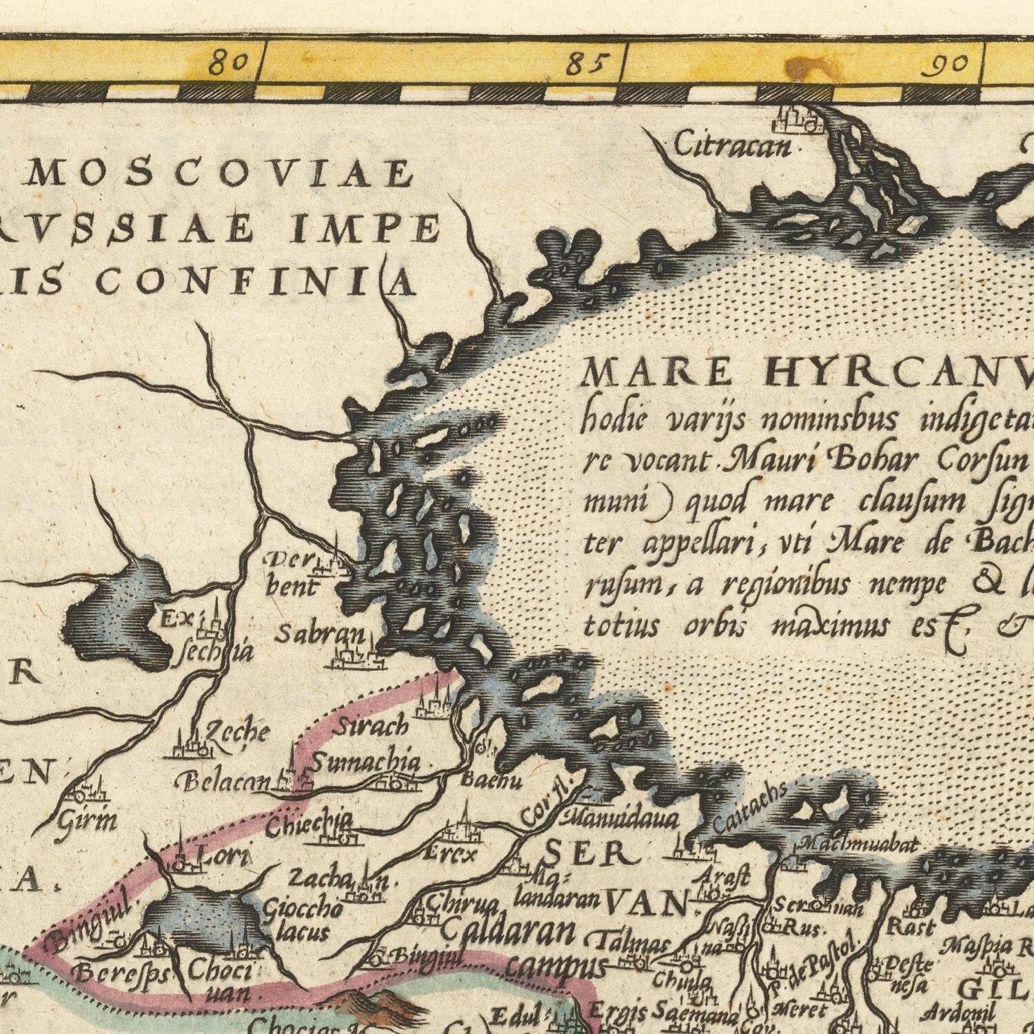 detail of the map from the centre left