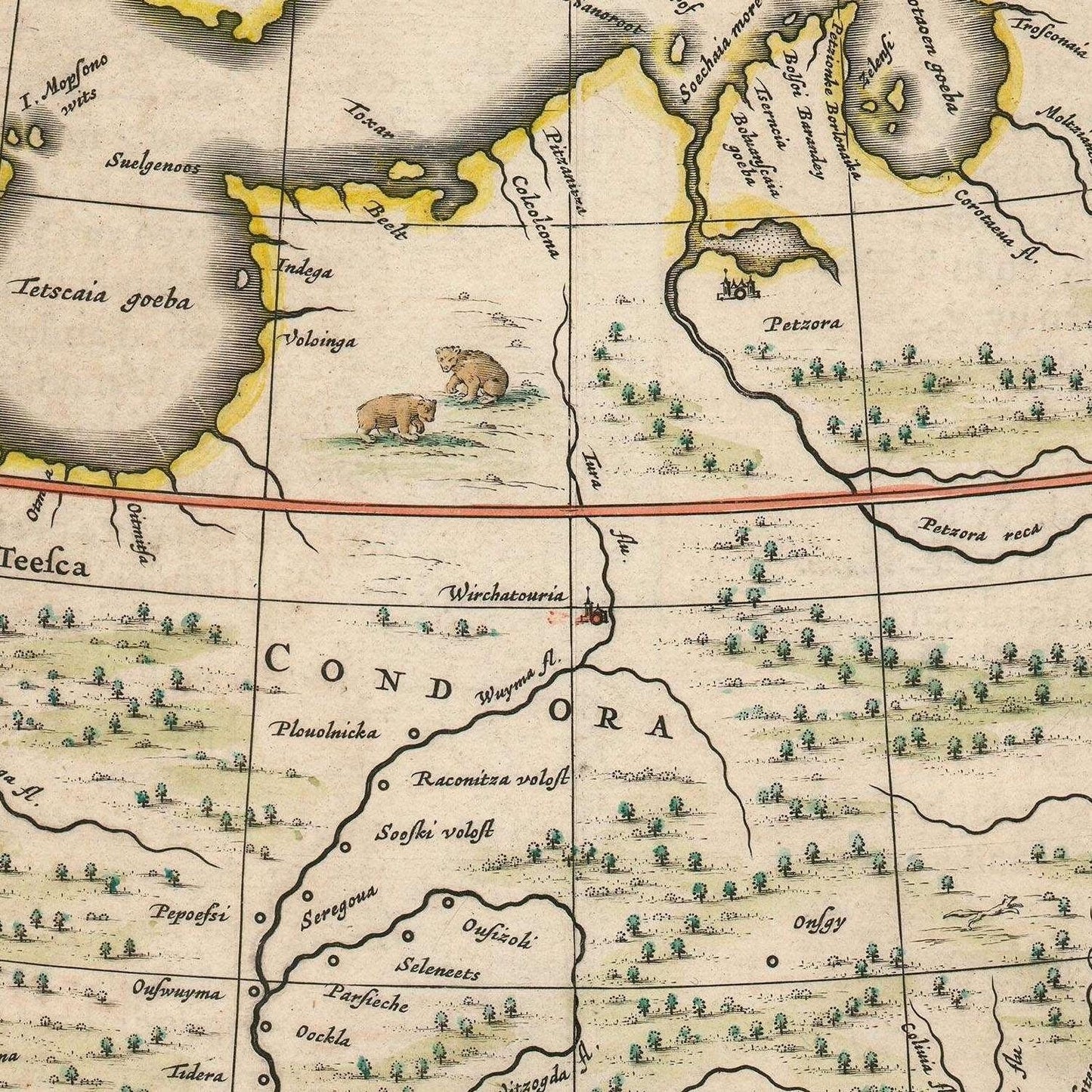 detail of the map from the centre 