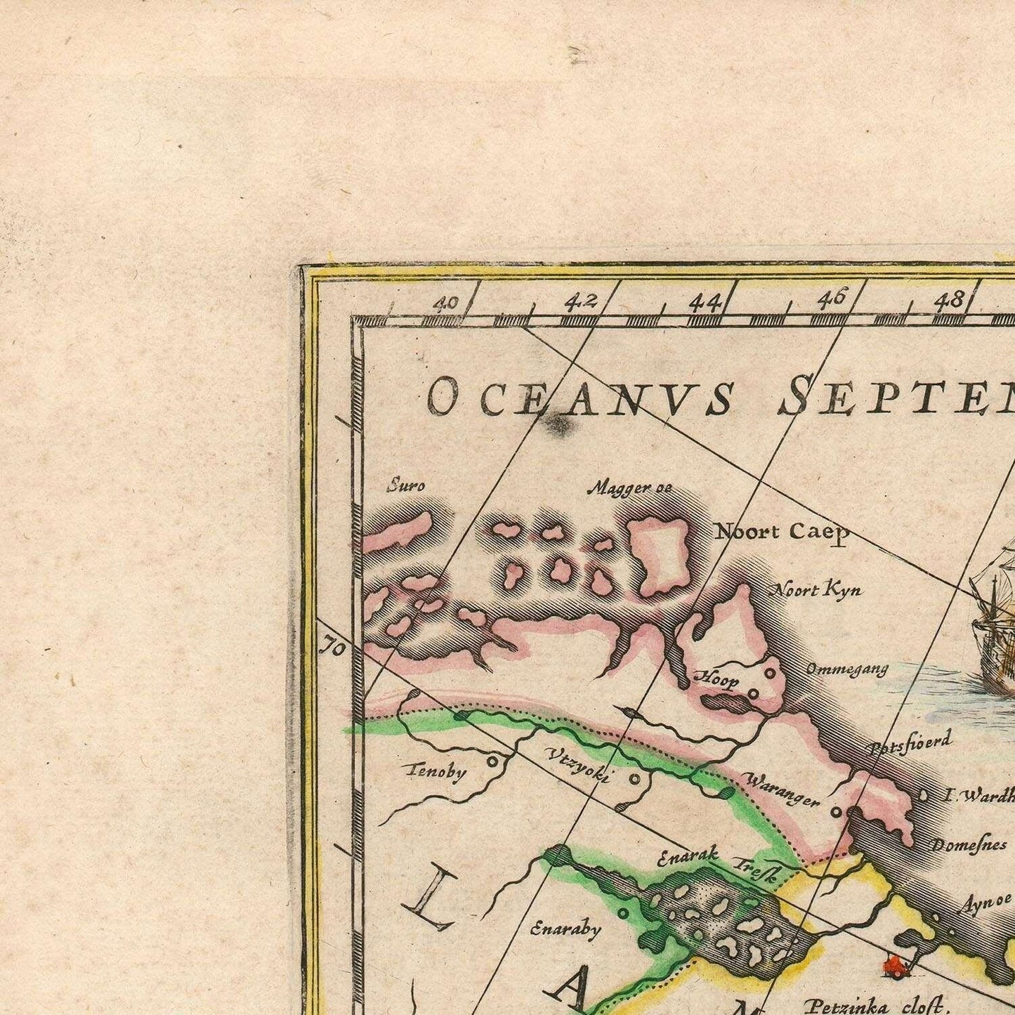 detail of the map from the top left corner