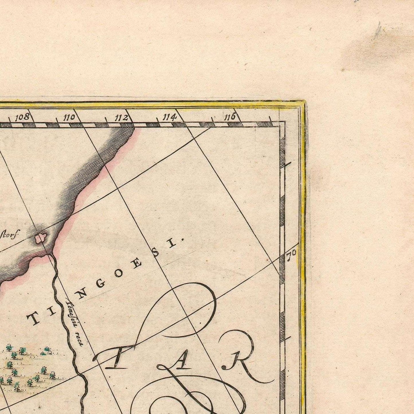 detail of the map from the top right corner