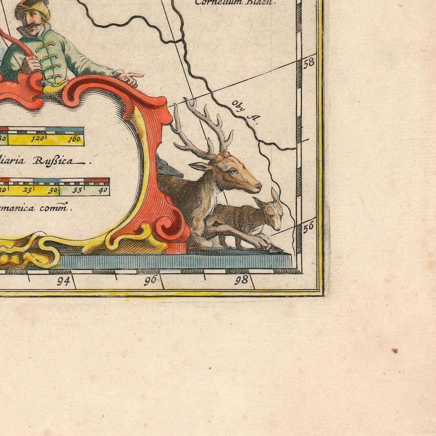 detail of the map from the bottom right corner