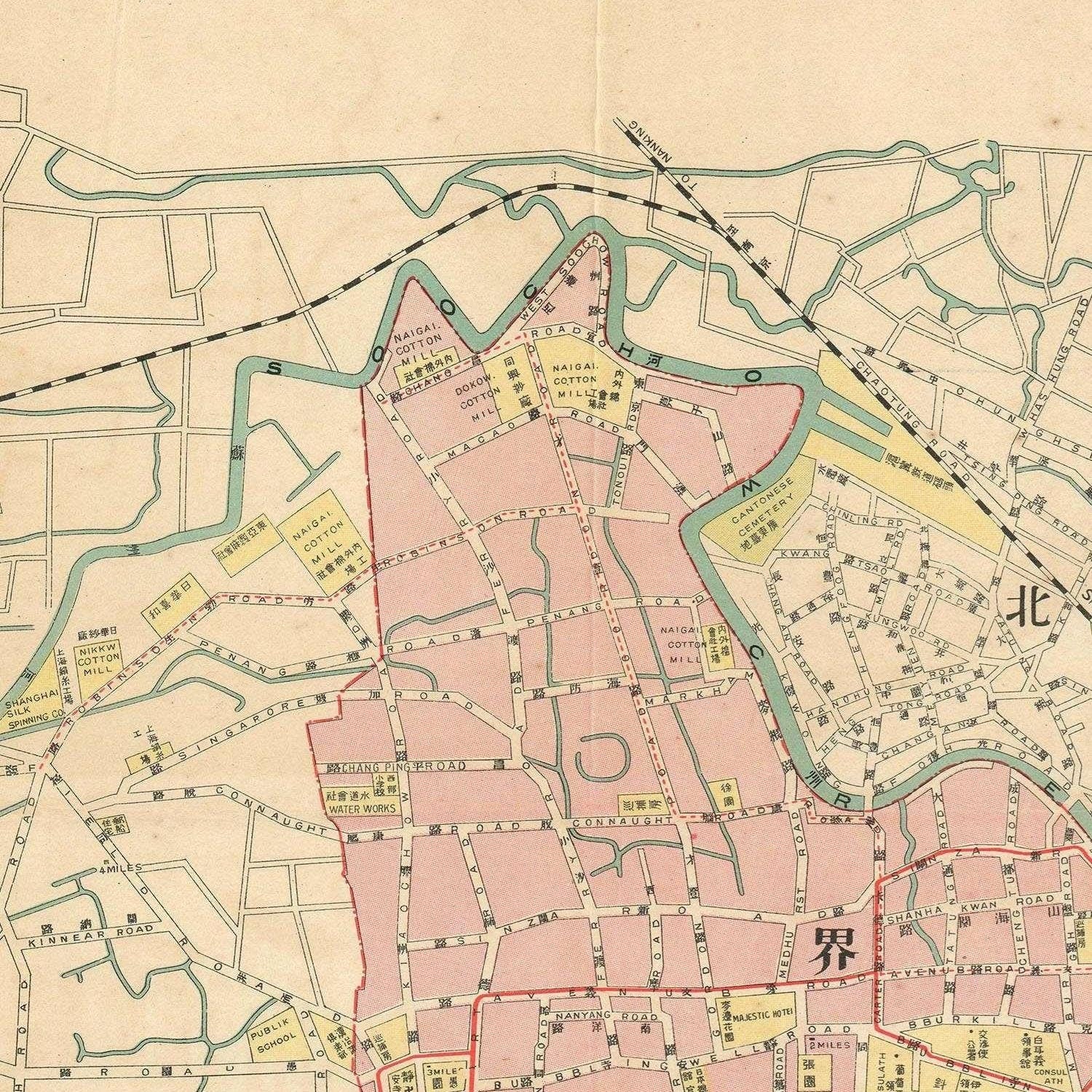 detail of the map from the centre left