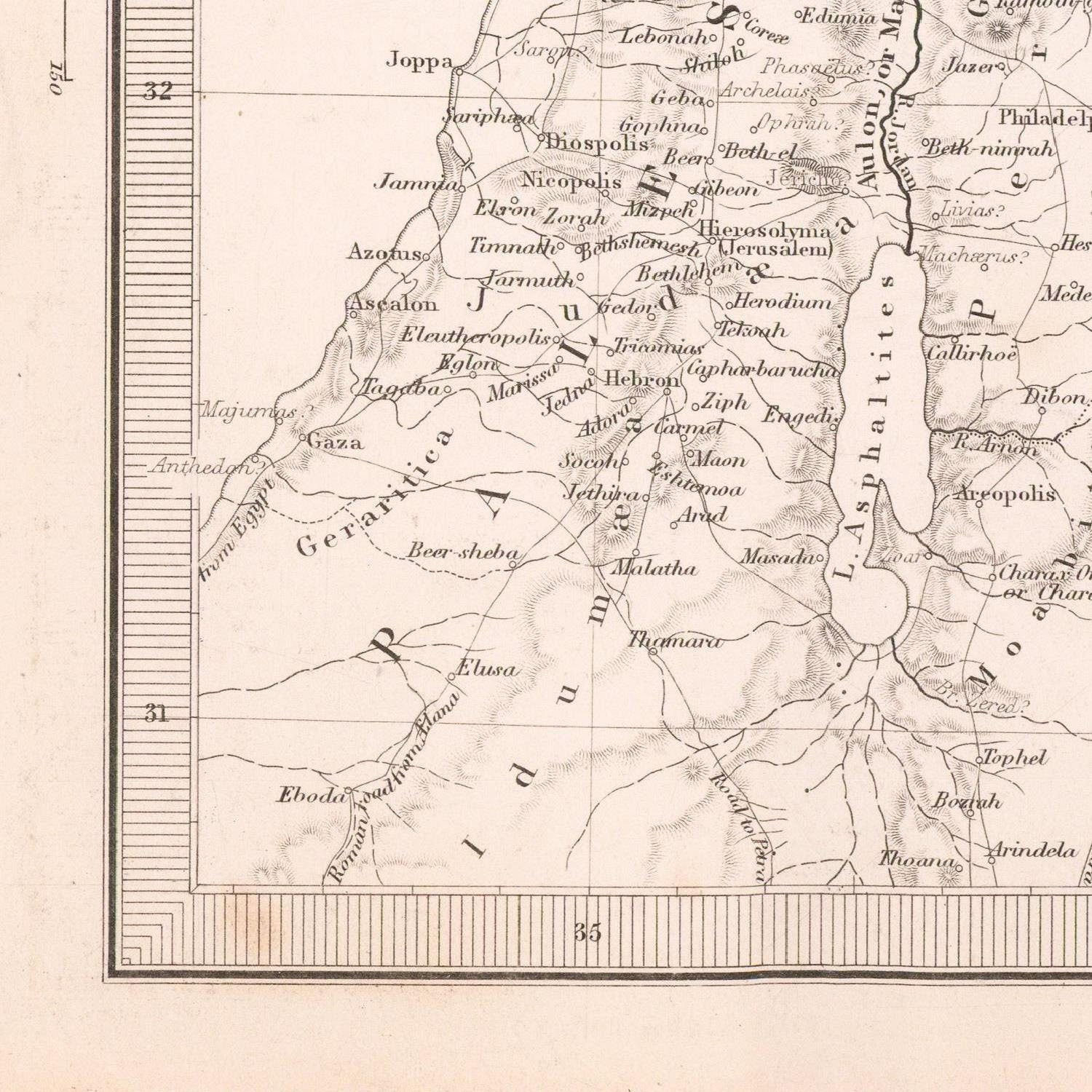 detail of the map from the bottom left corner