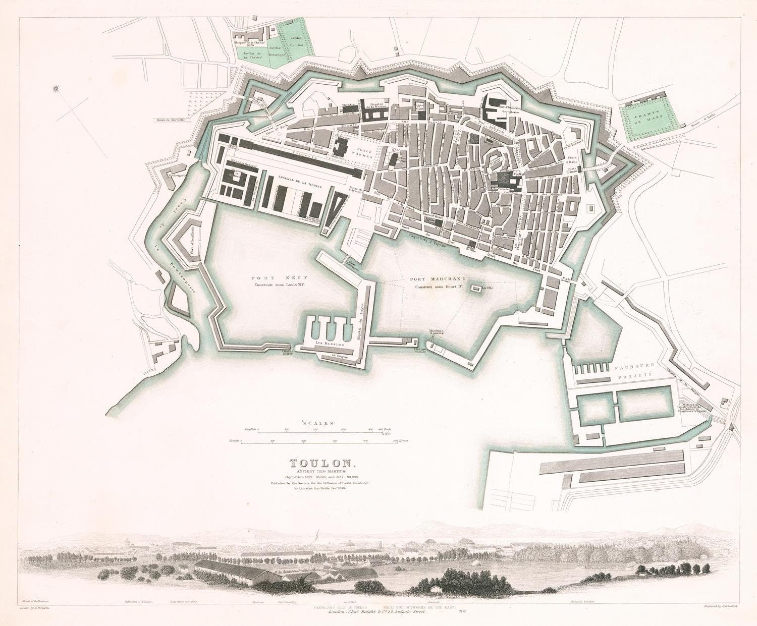 presentation of the map reproduction without a frame