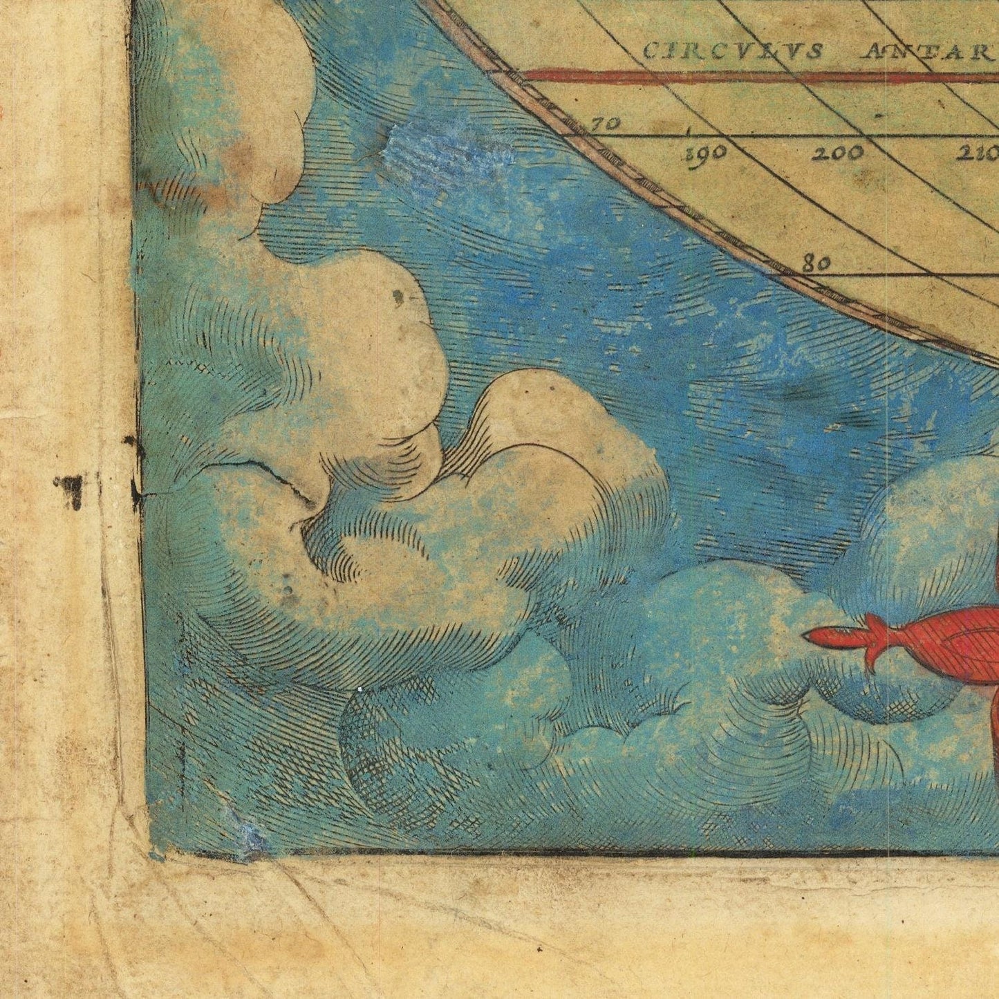 detail of the map from the bottom left corner