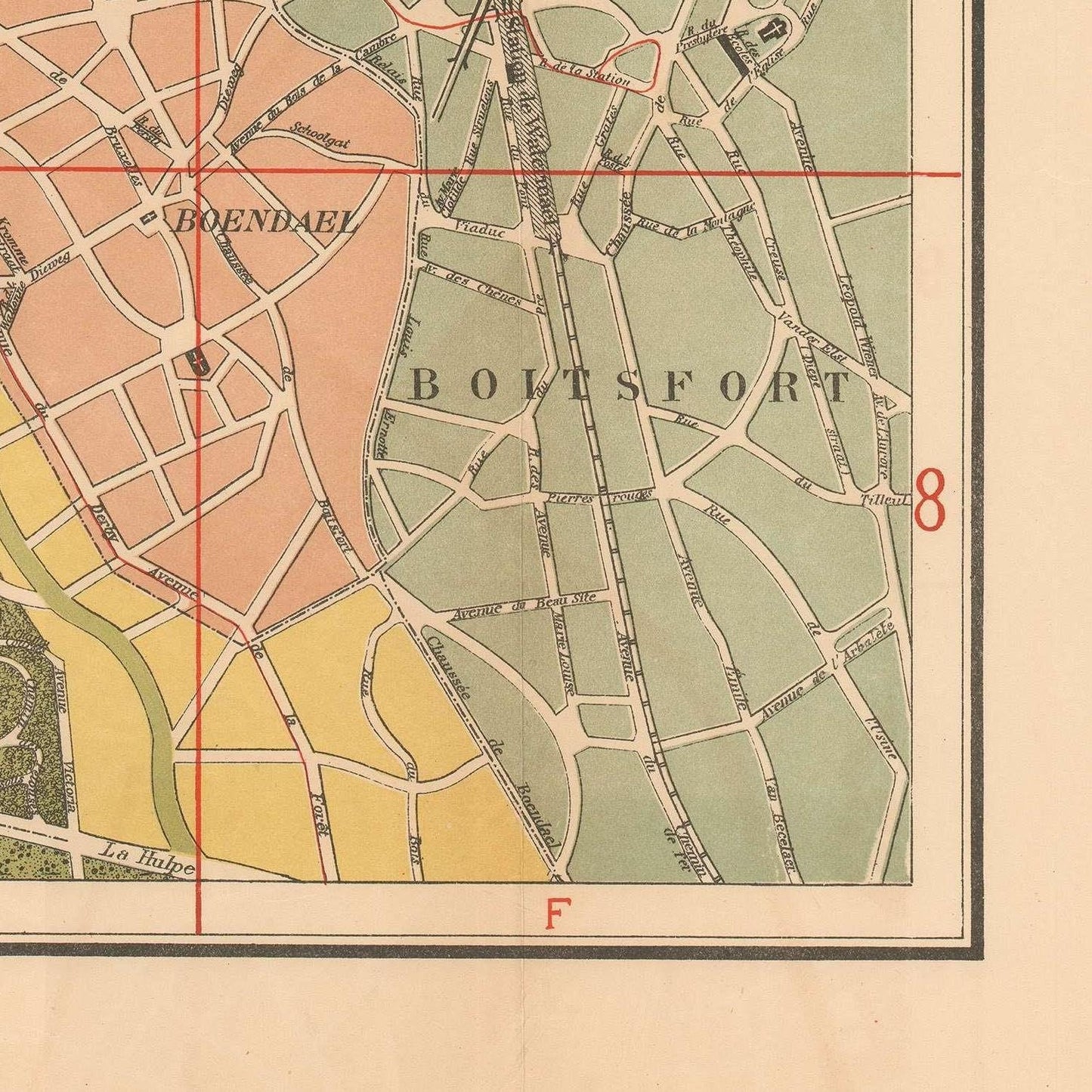 detail of the map from the bottom right corner