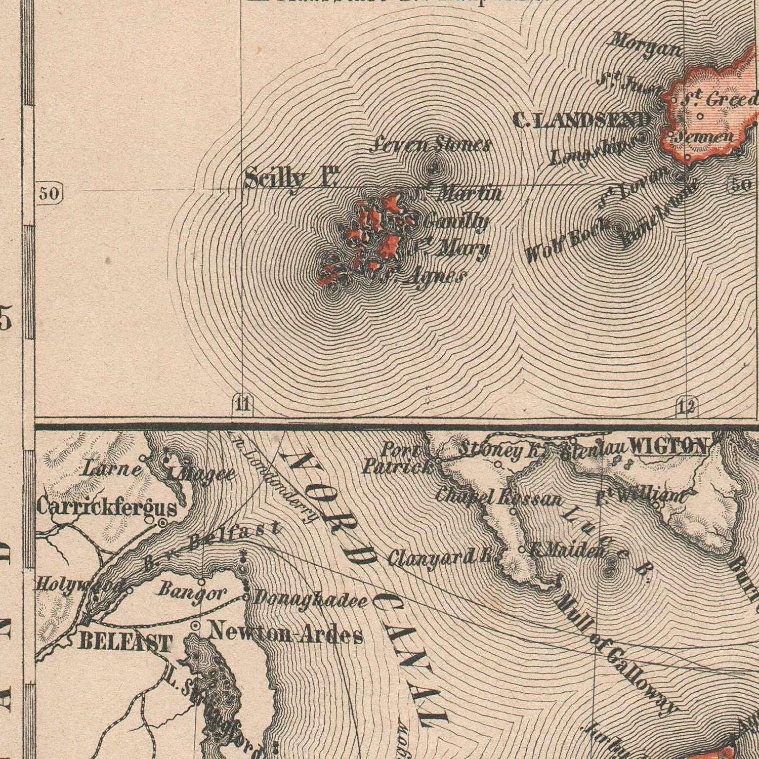 detail of the map from the centre left