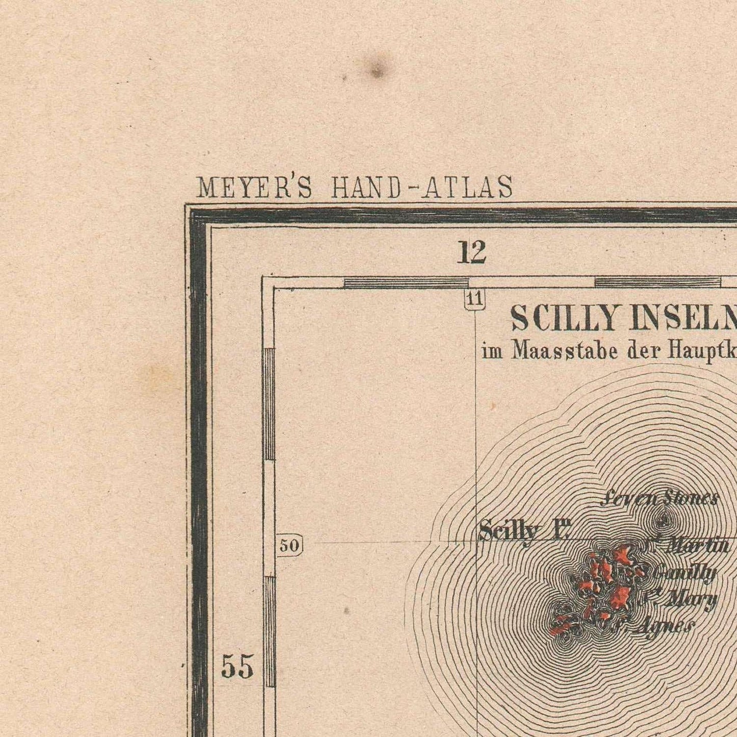 detail of the map from the top left corner