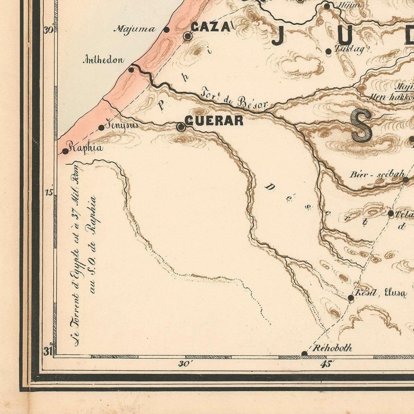 detail of the map from the bottom left corner