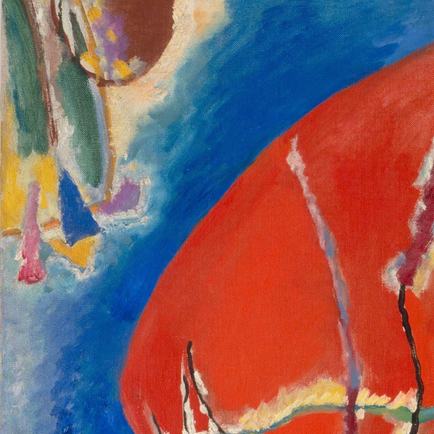 detail of the fine art reproduction from the centre left