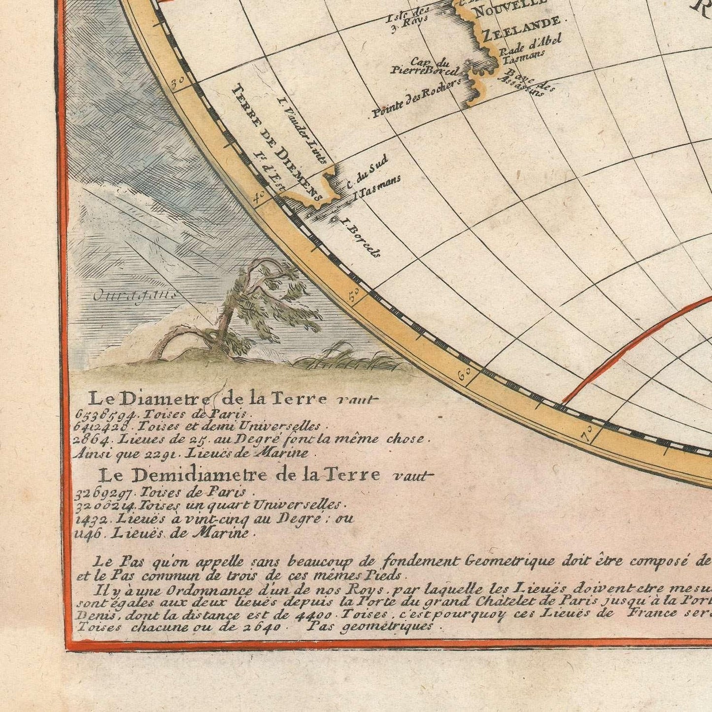 detail of the map from the bottom left corner