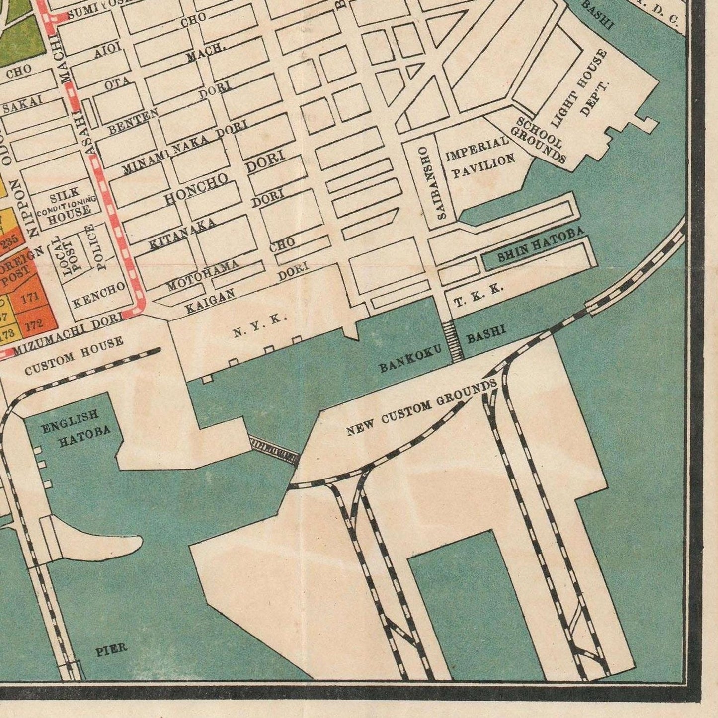 detail of the map from the bottom right corner