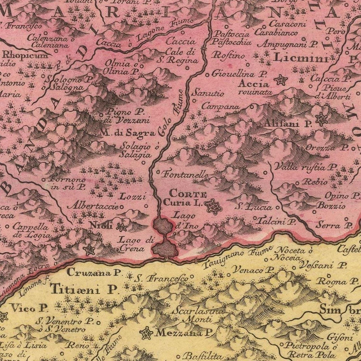 detail of the map from the centre 