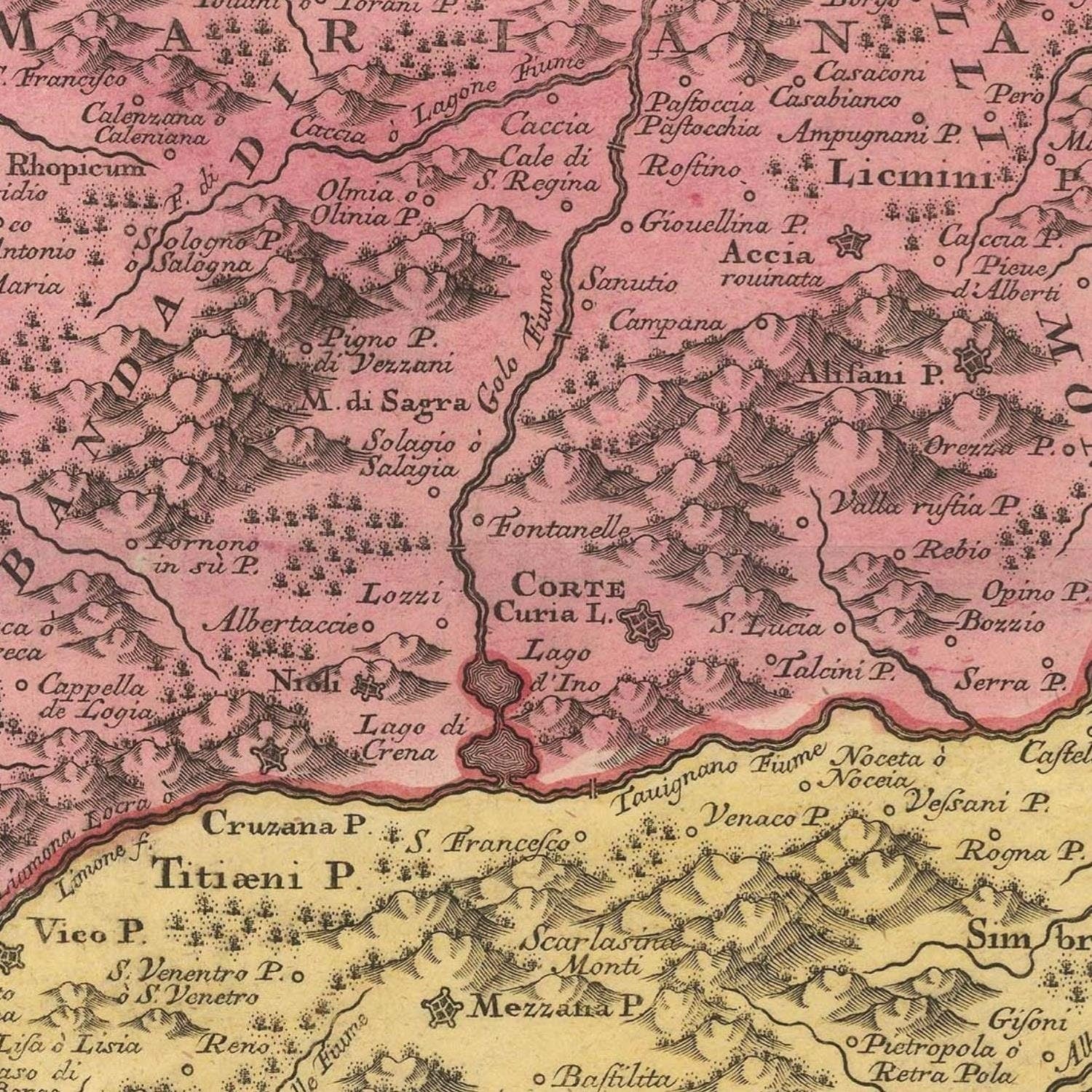 detail of the map from the centre 