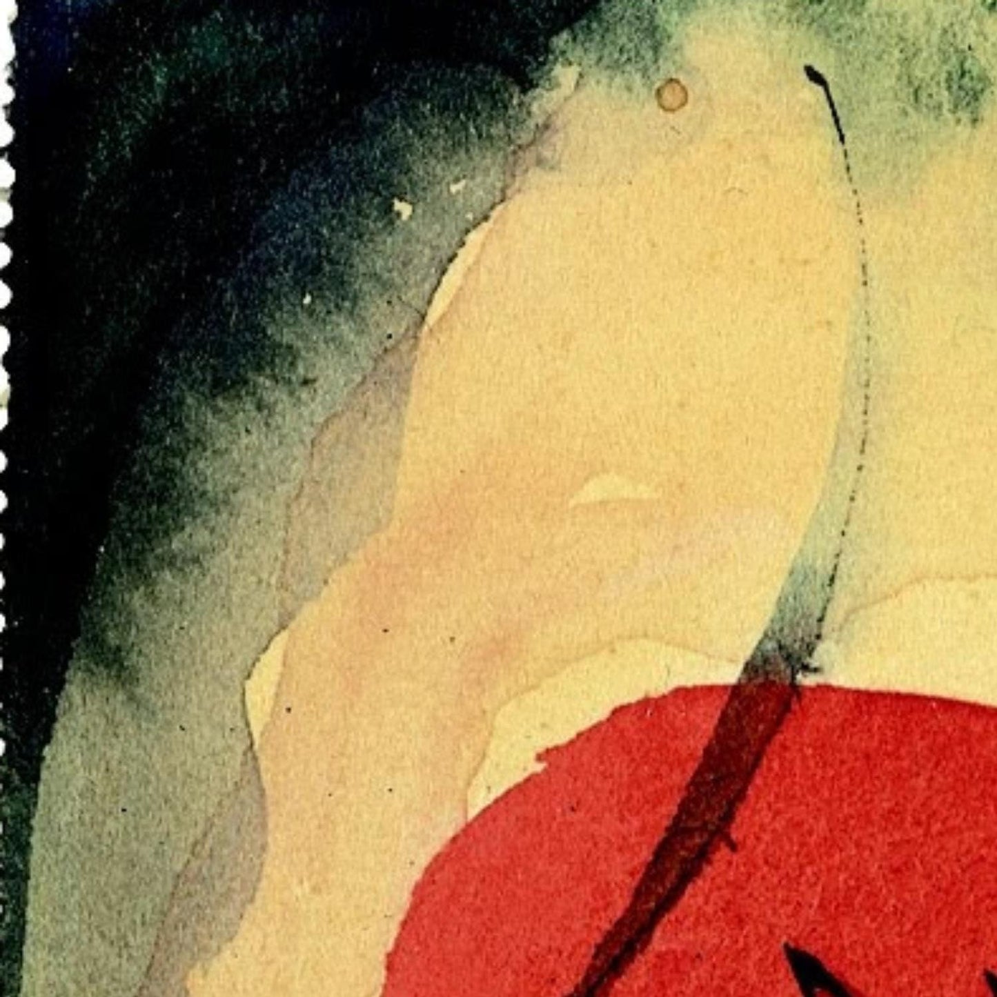 detail of the fine art reproduction from the top left corner