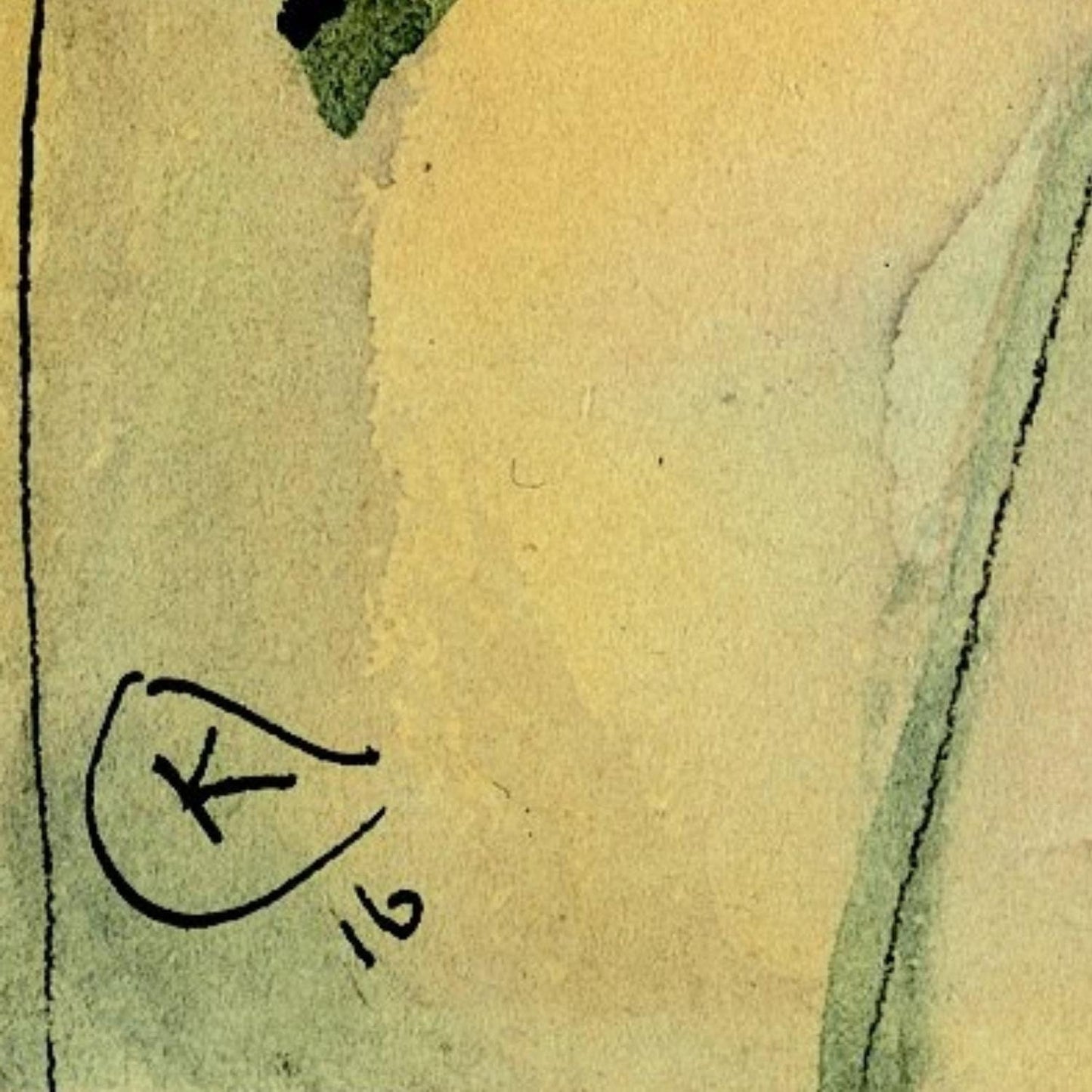 detail of the fine art reproduction from the bottom left corner