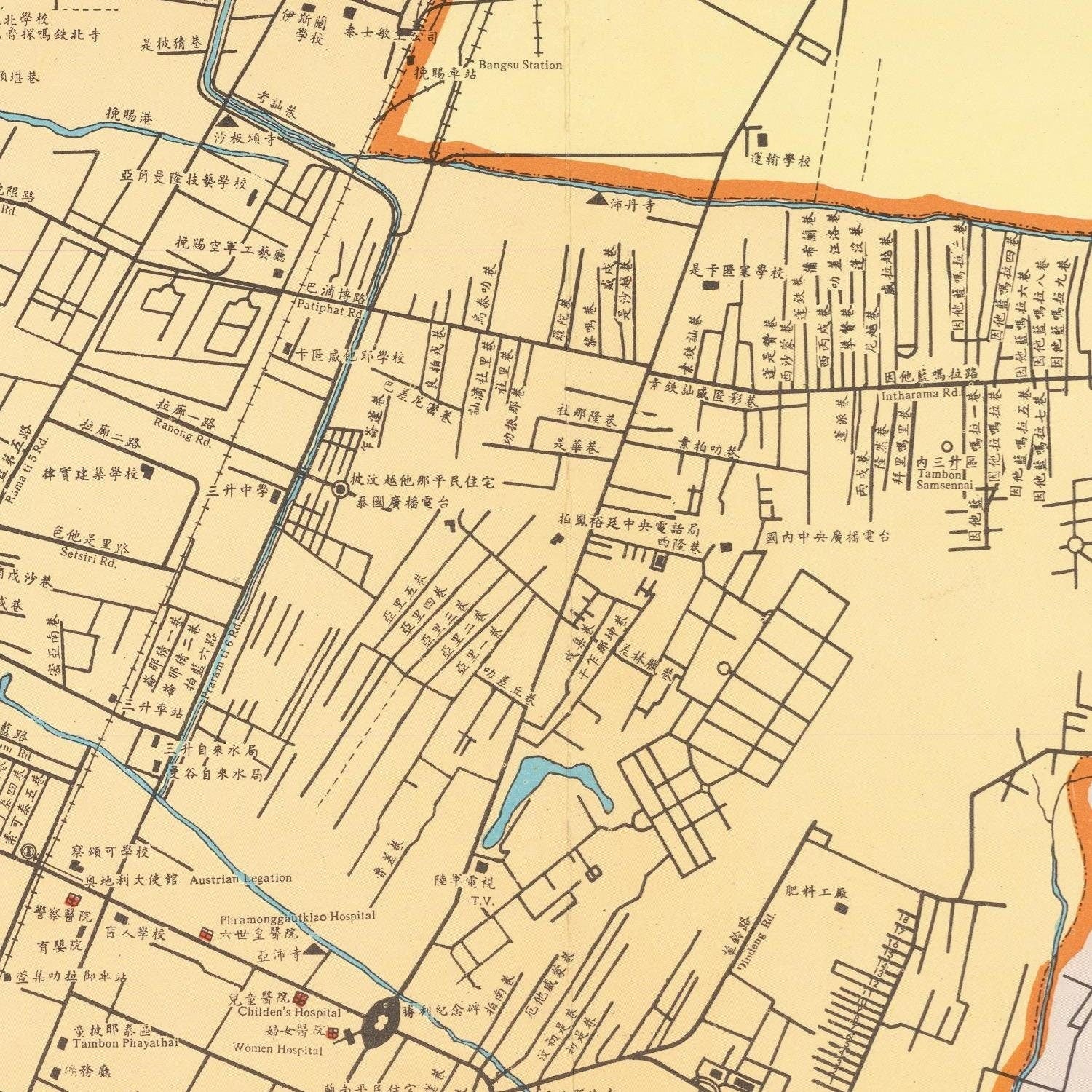 detail of the map from the centre left