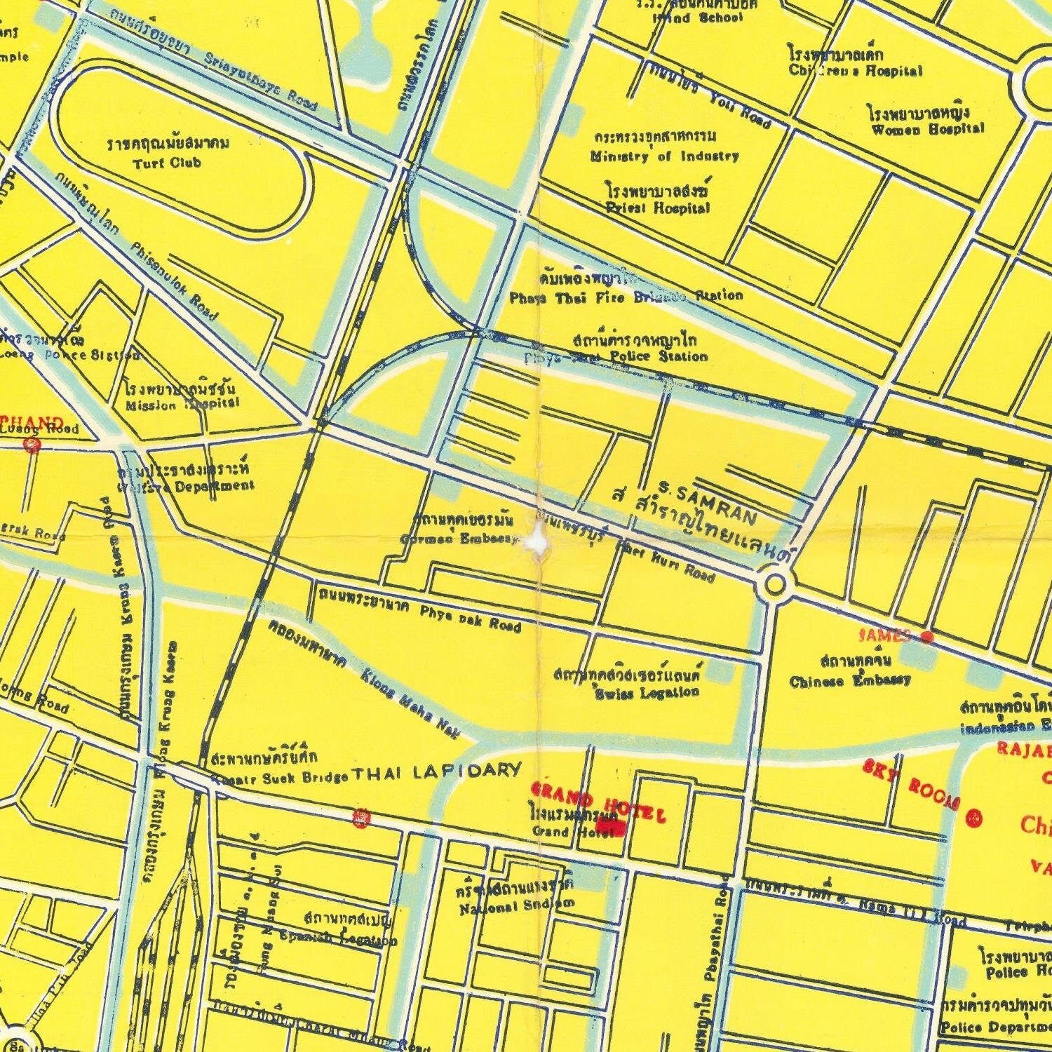 detail of the map from the centre 