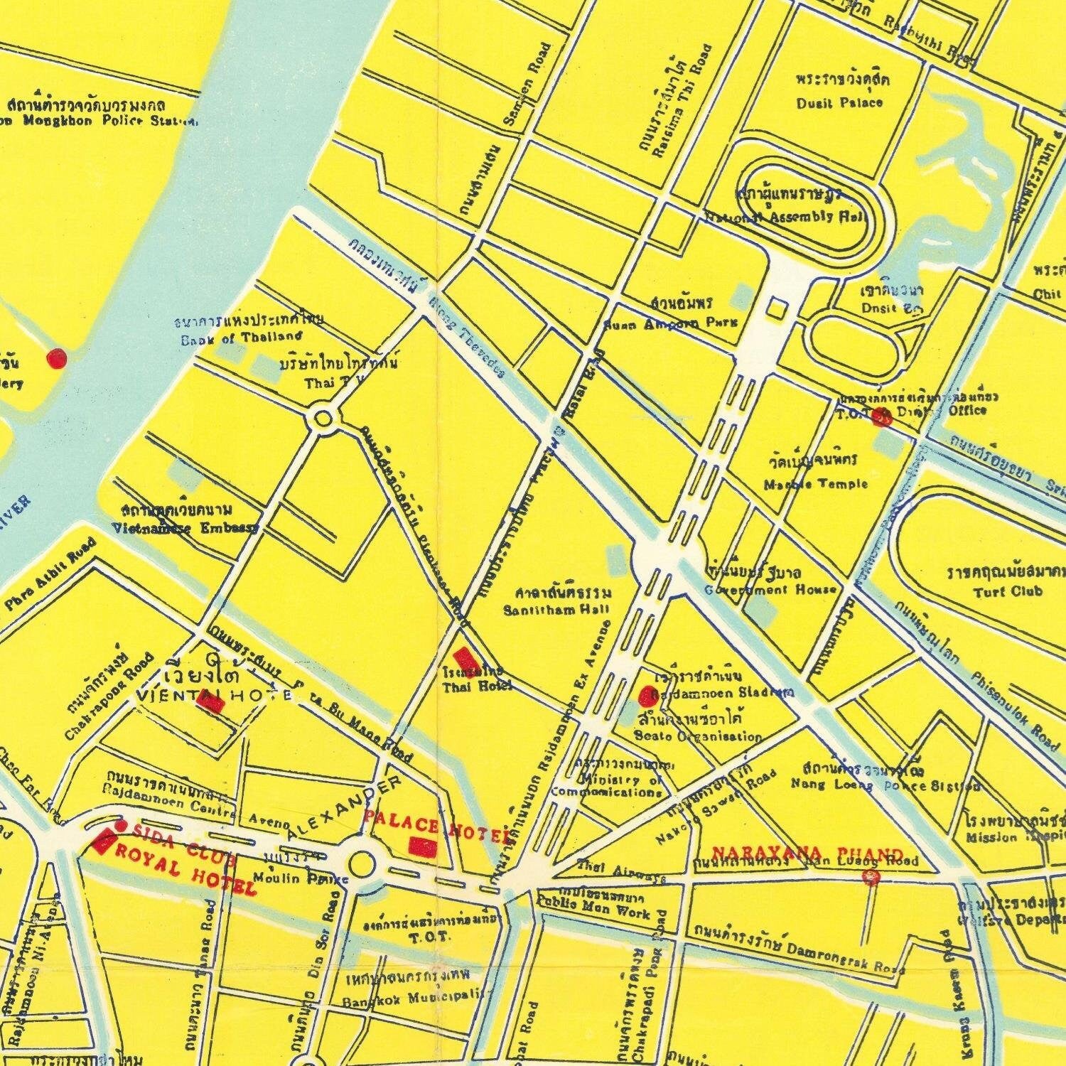 detail of the map from the centre left