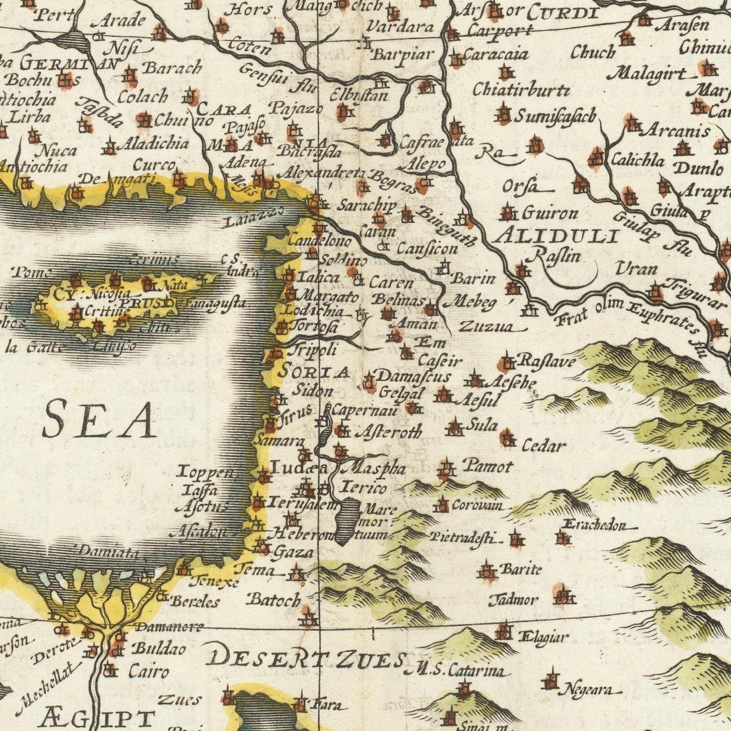 detail of the map from the centre 