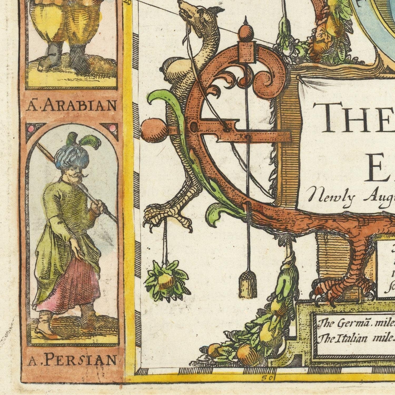 detail of the map from the bottom left corner