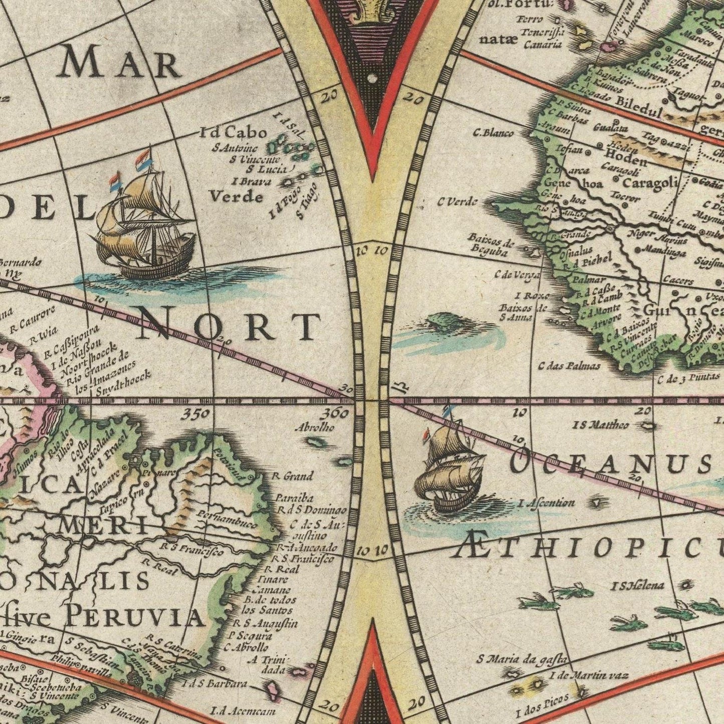 detail of the map from the centre 