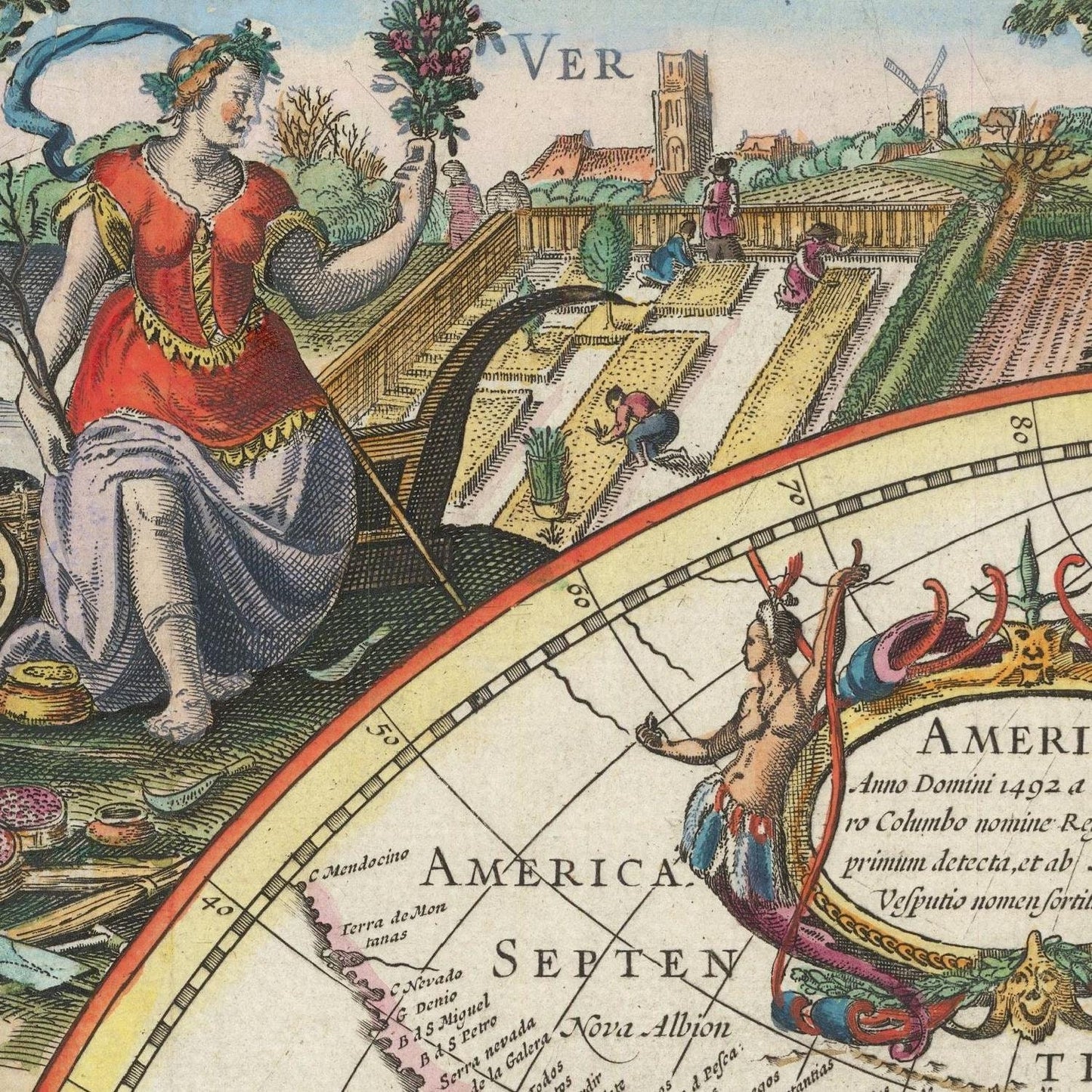 detail of the map from the centre left