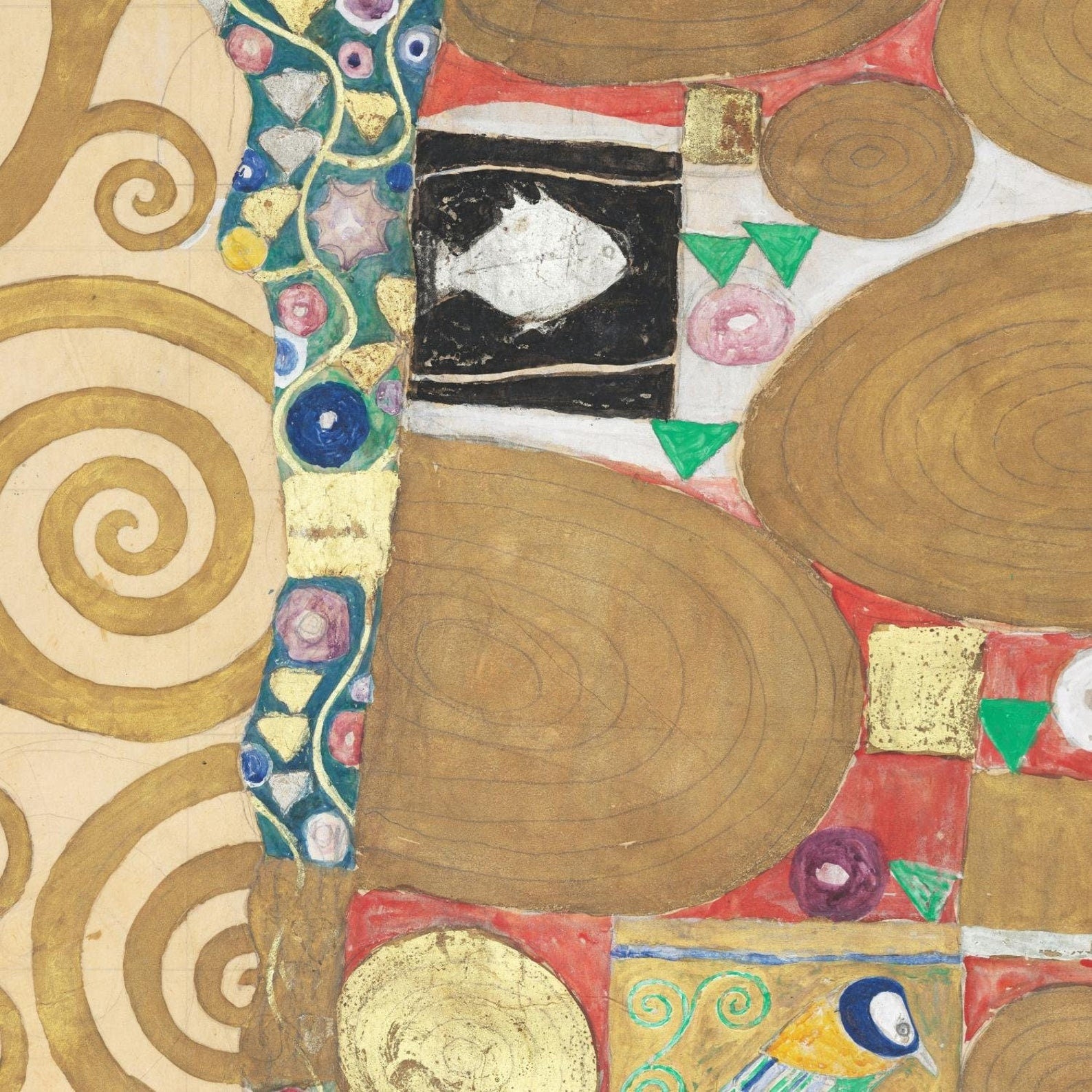 detail of the fine art reproduction from the top left corner