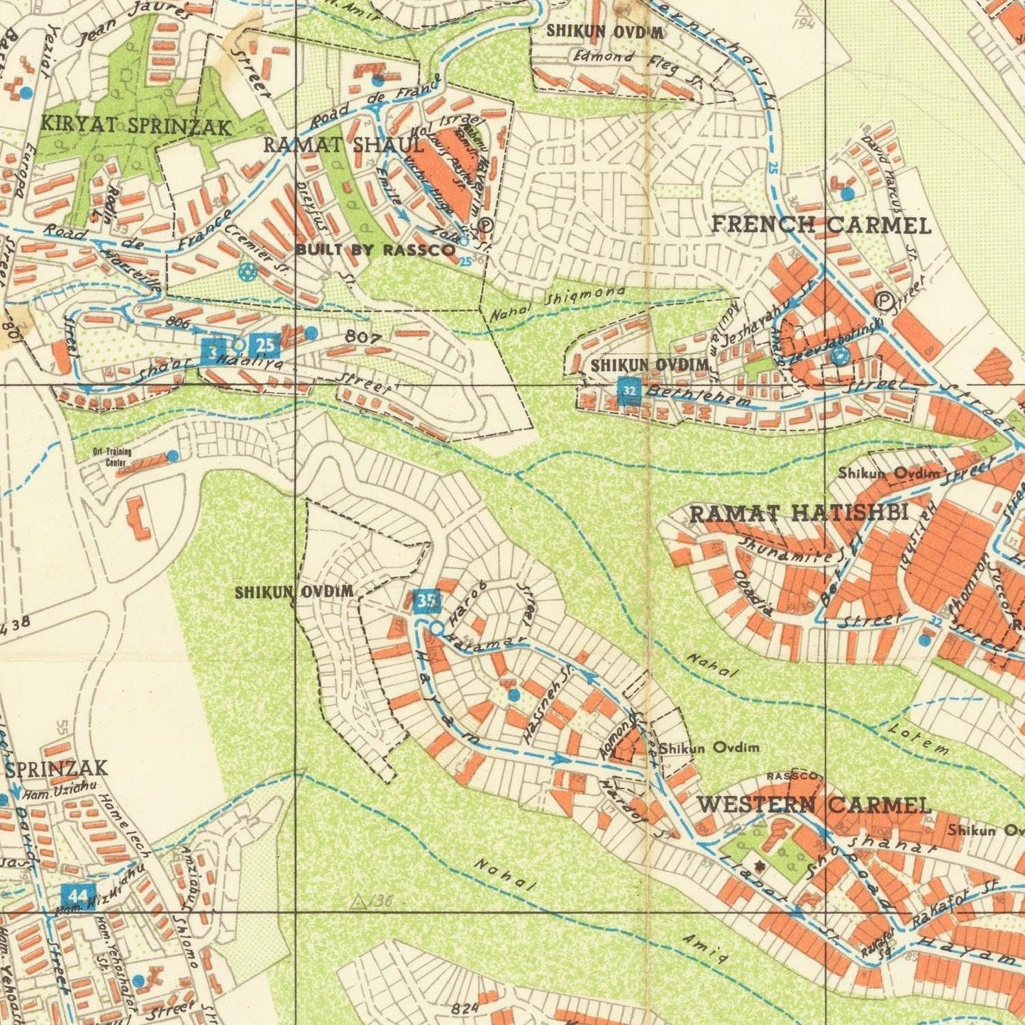 detail of the map from the centre left