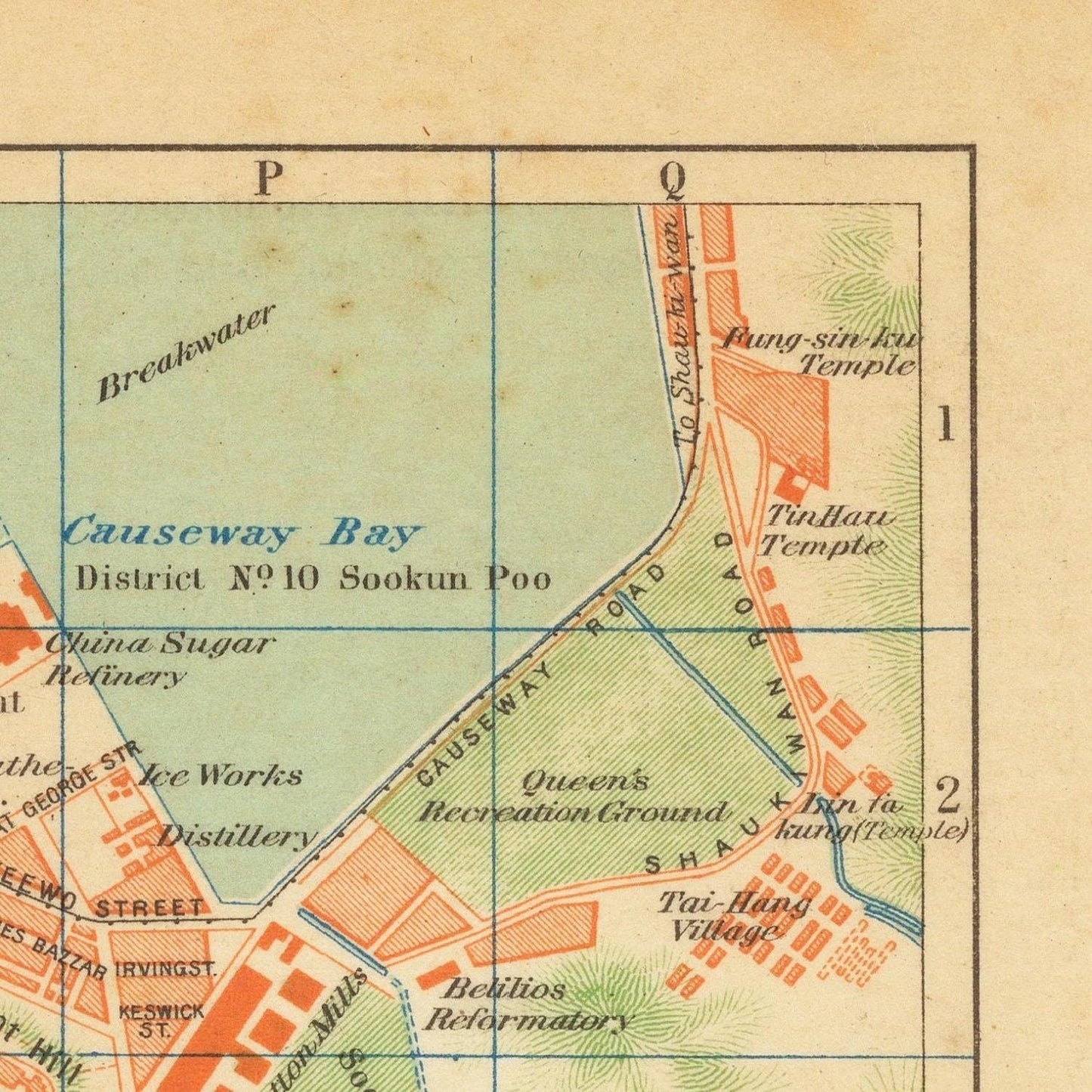 detail of the map from the top right corner