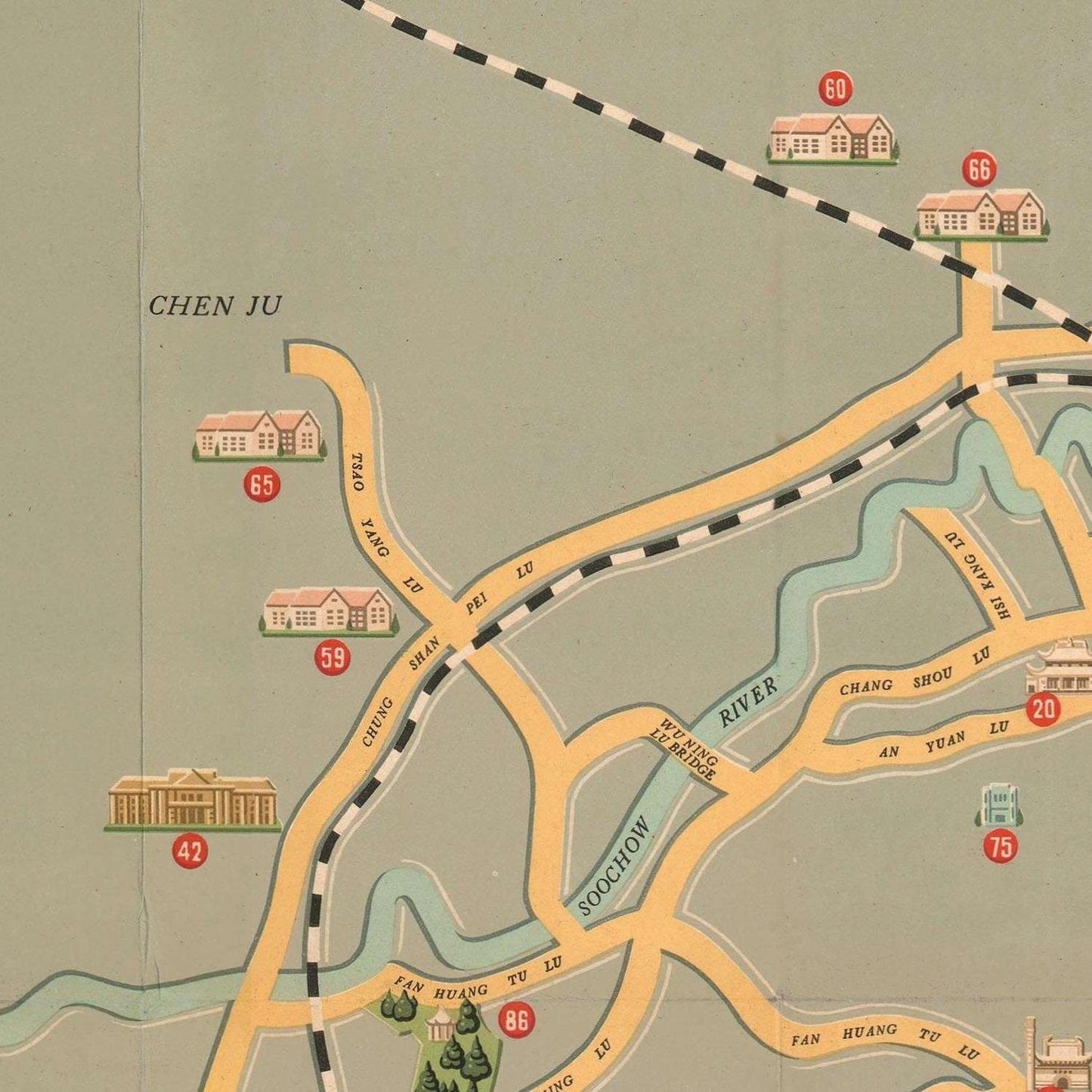 detail of the map from the centre left