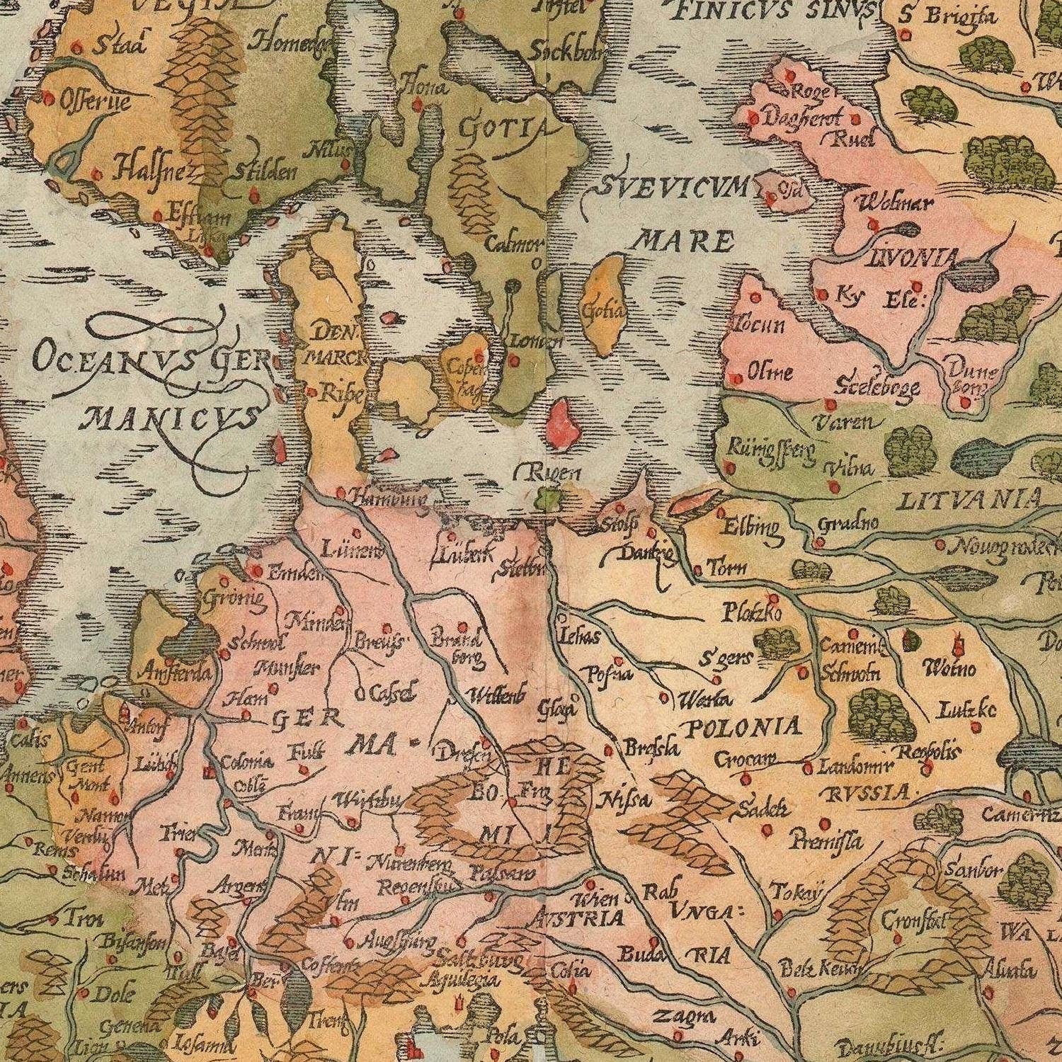 detail of the map from the centre 