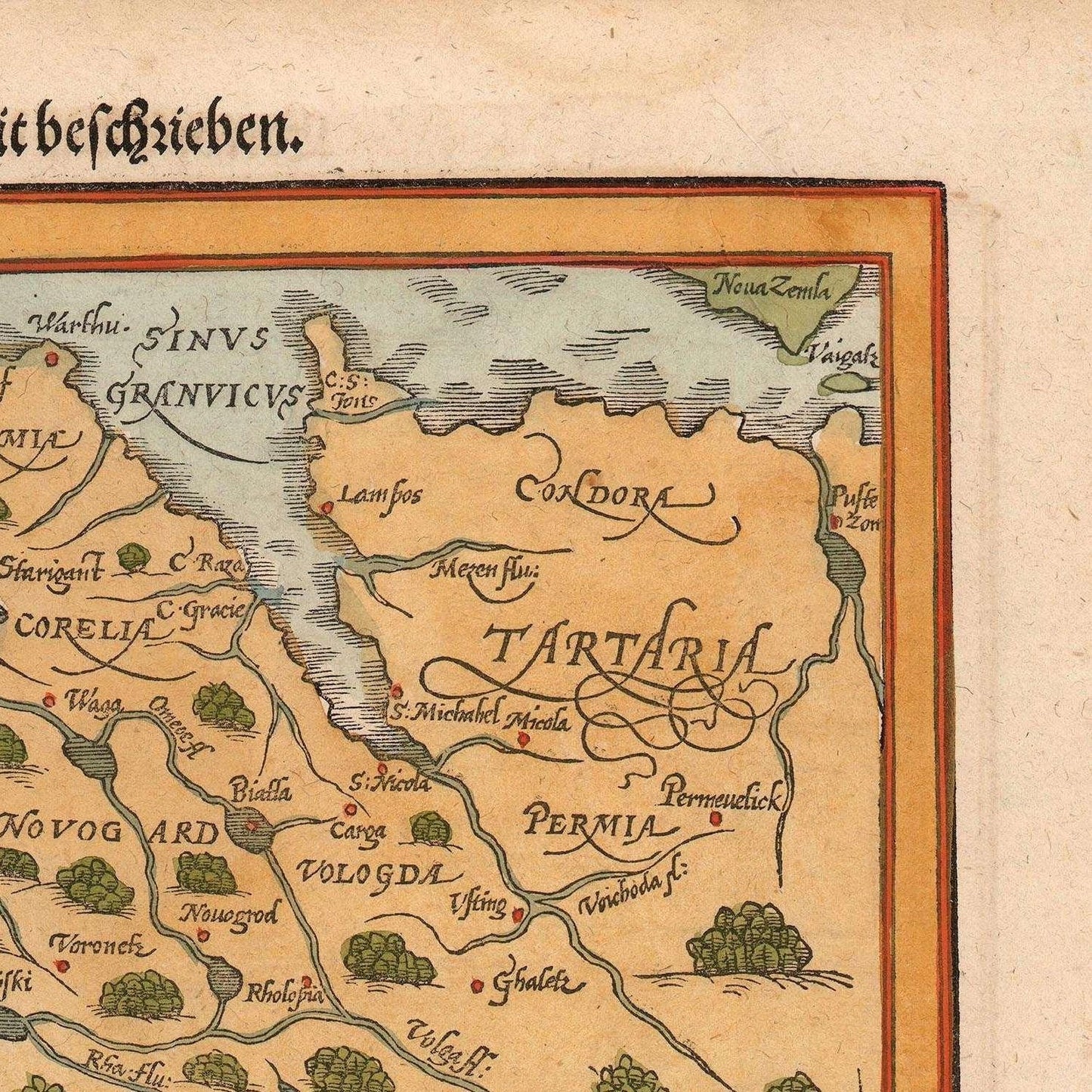 detail of the map from the top right corner