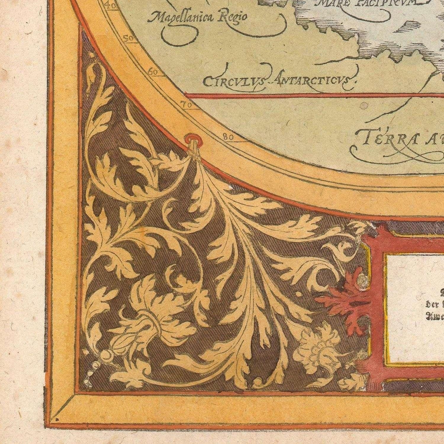 detail of the map from the bottom left corner