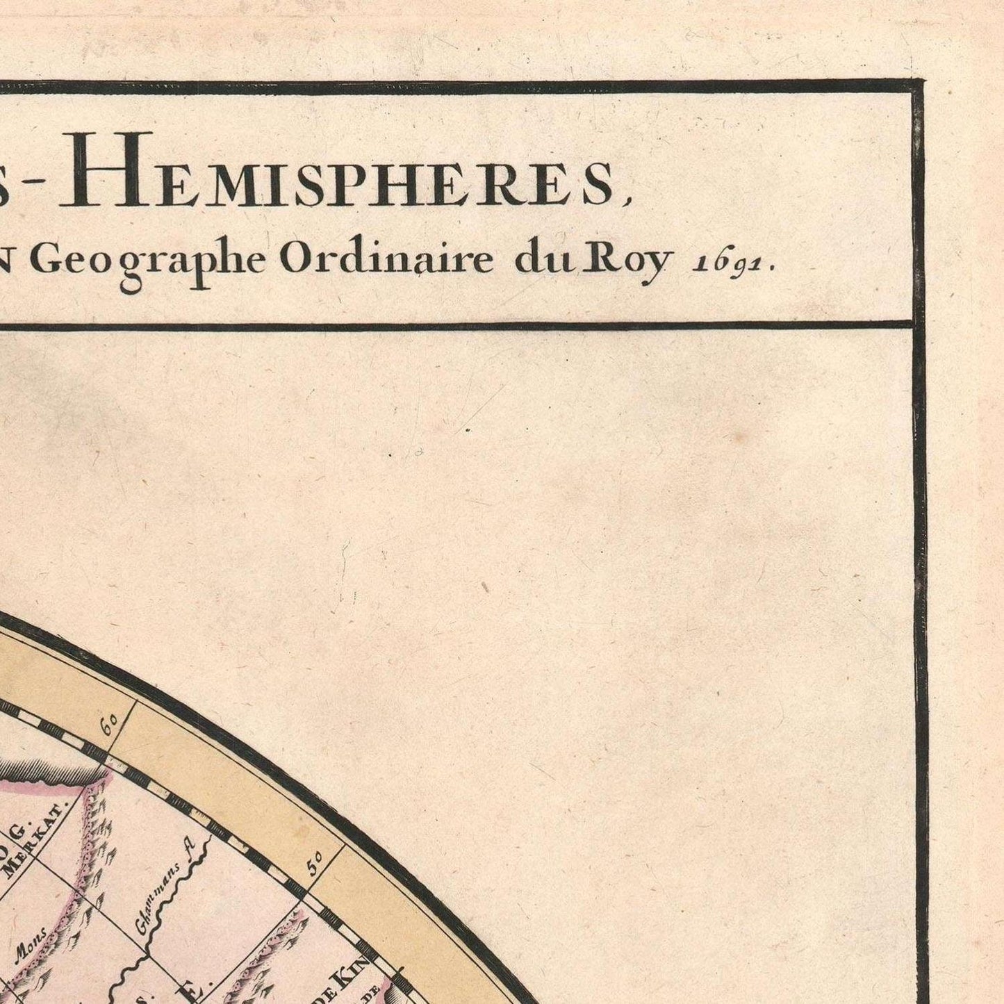 detail of the map from the top right corner