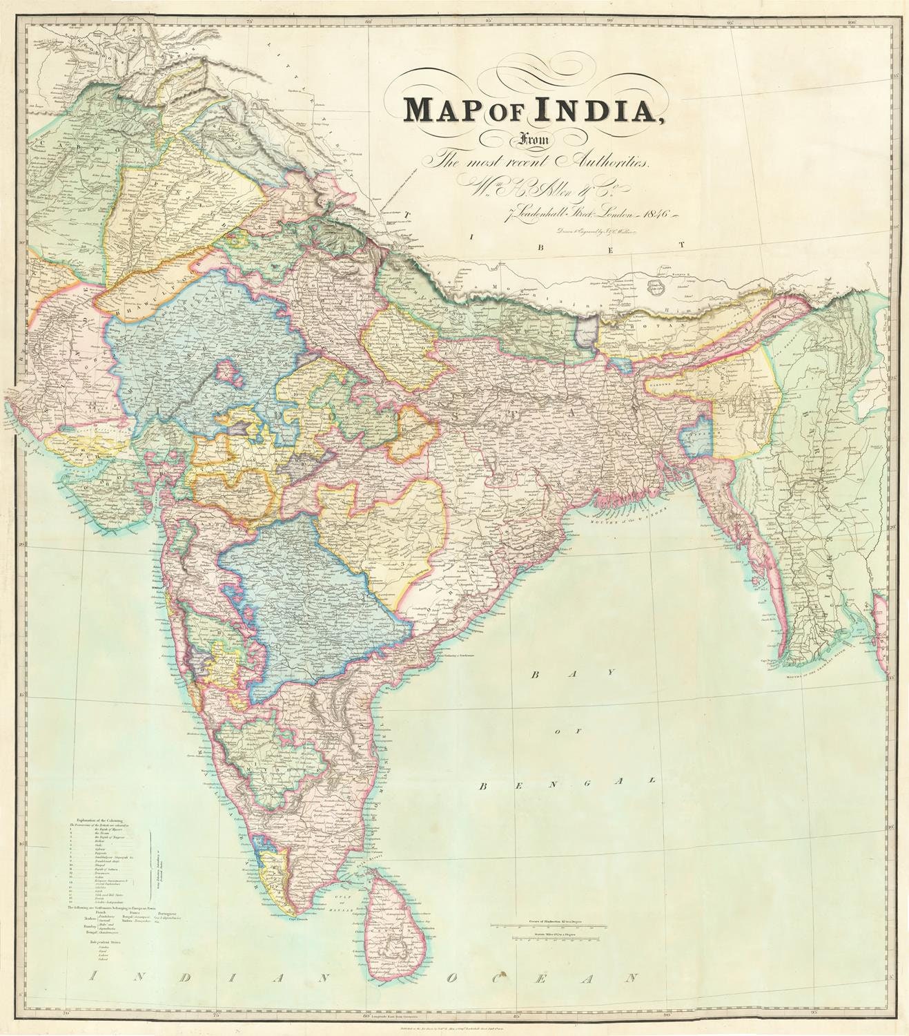 presentation of the map reproduction without a frame