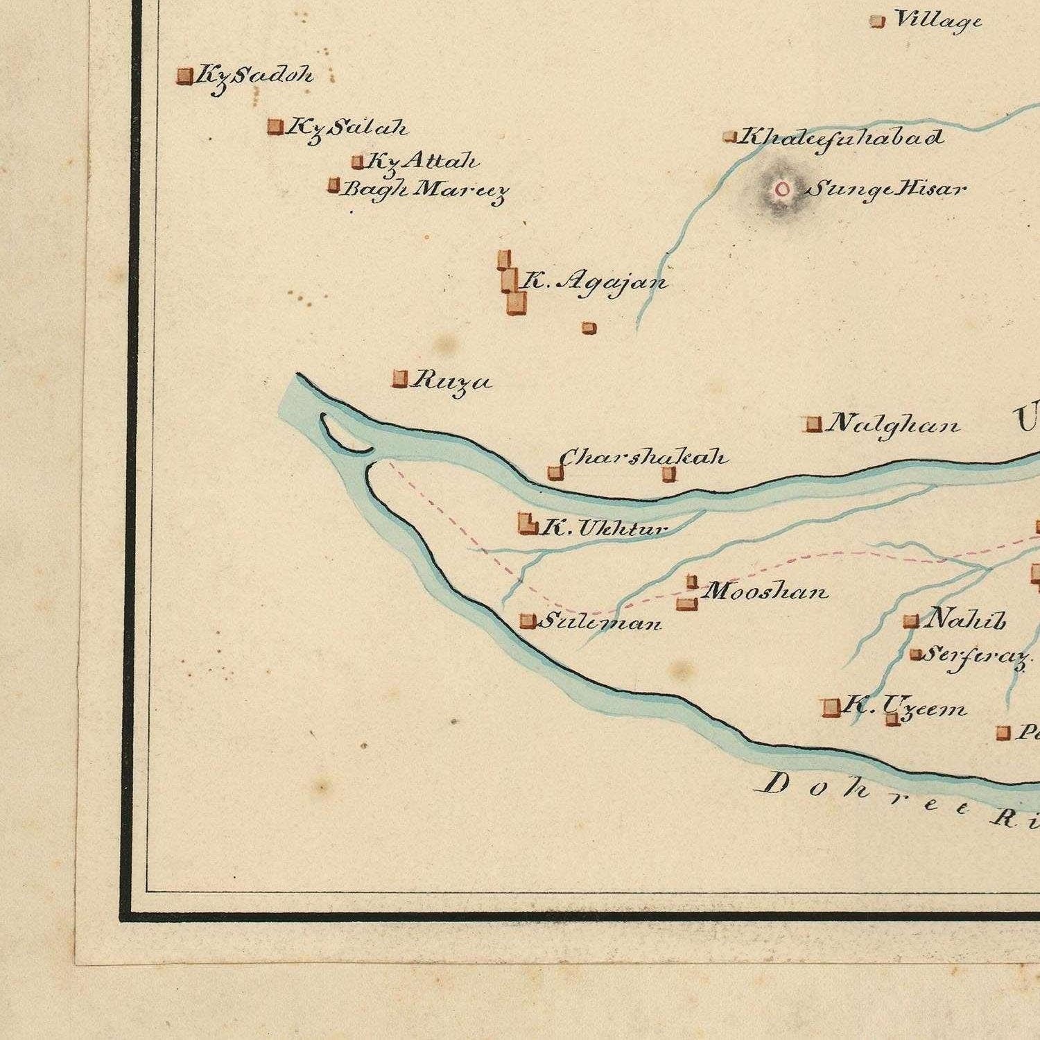 detail of the map from the bottom left corner